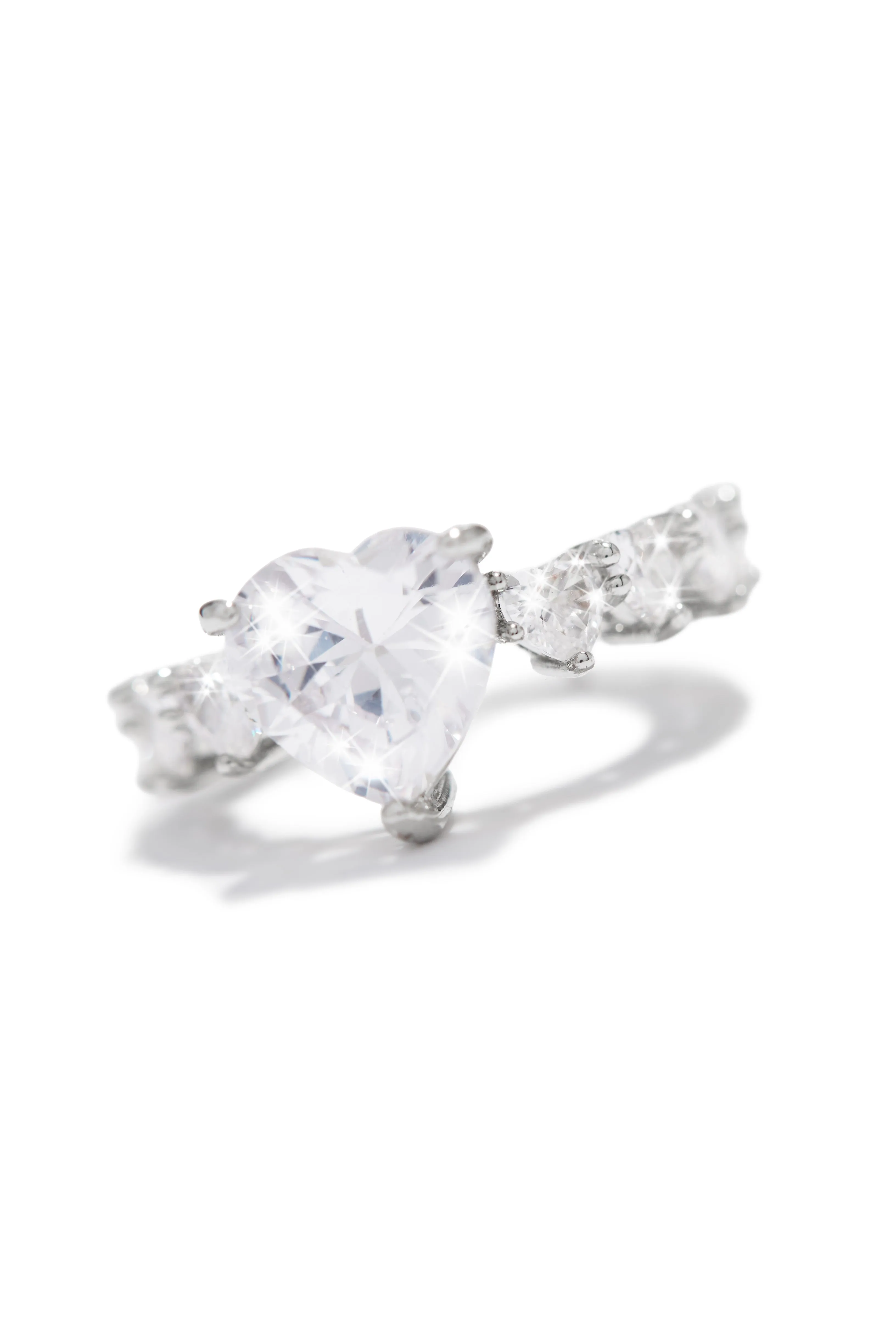 True Love Heart Embellished Ring - Silver sold by Miss Lola product image thumbnail 3