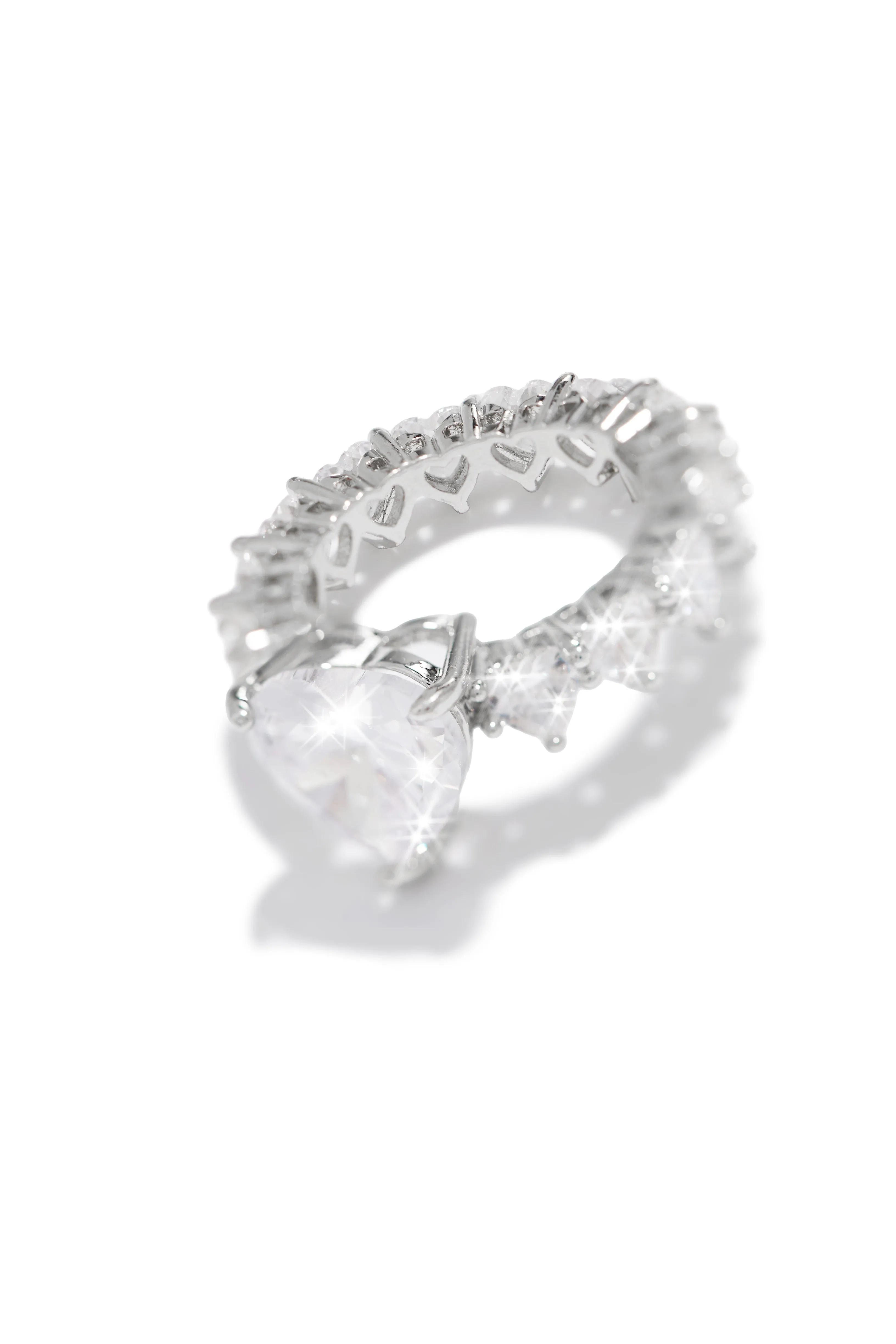True Love Heart Embellished Ring - Silver sold by Miss Lola product image thumbnail 4