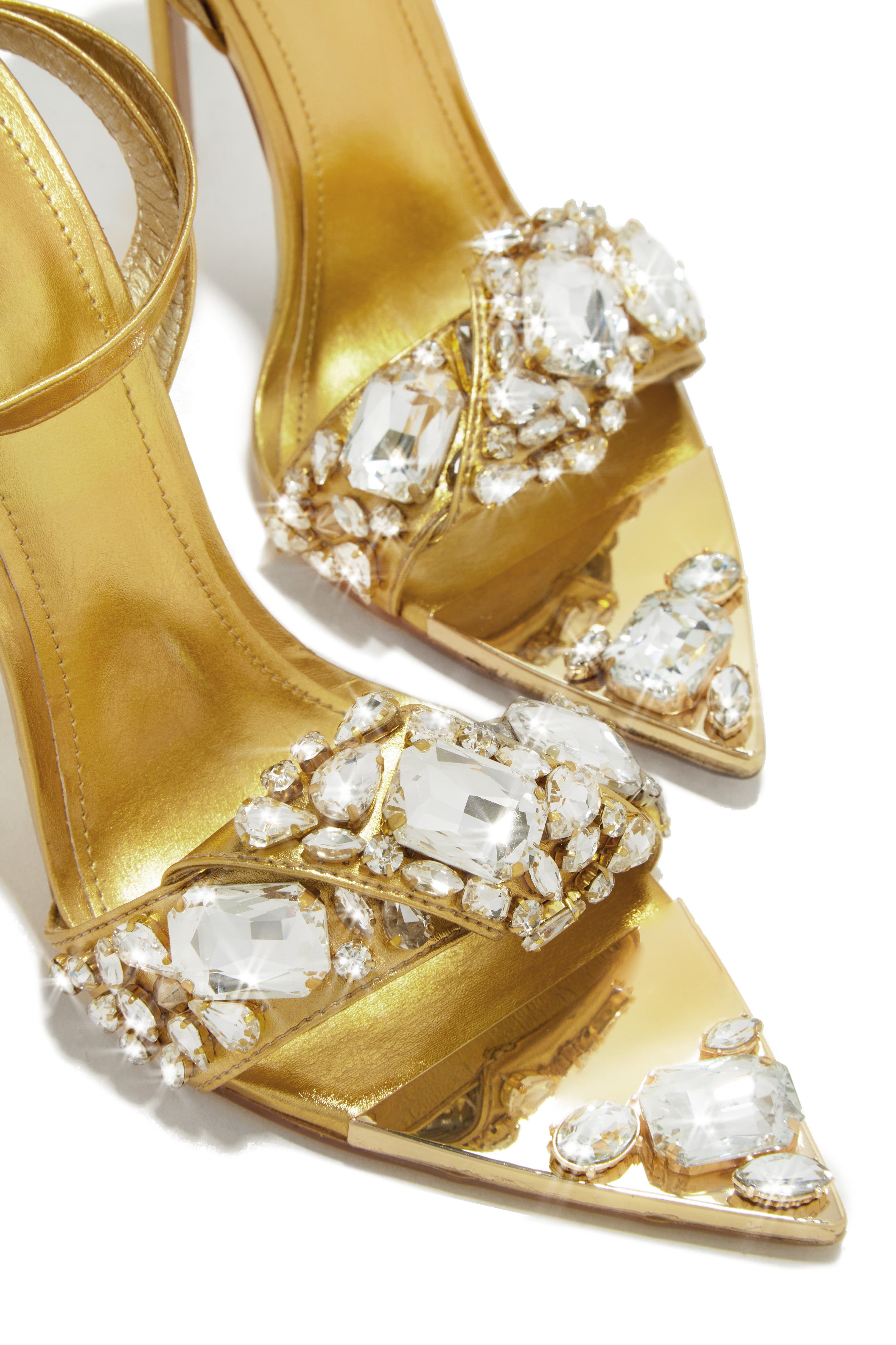 Fine Art Embellished Single Sole High Heels - Gold sold by Miss Lola product image thumbnail 5