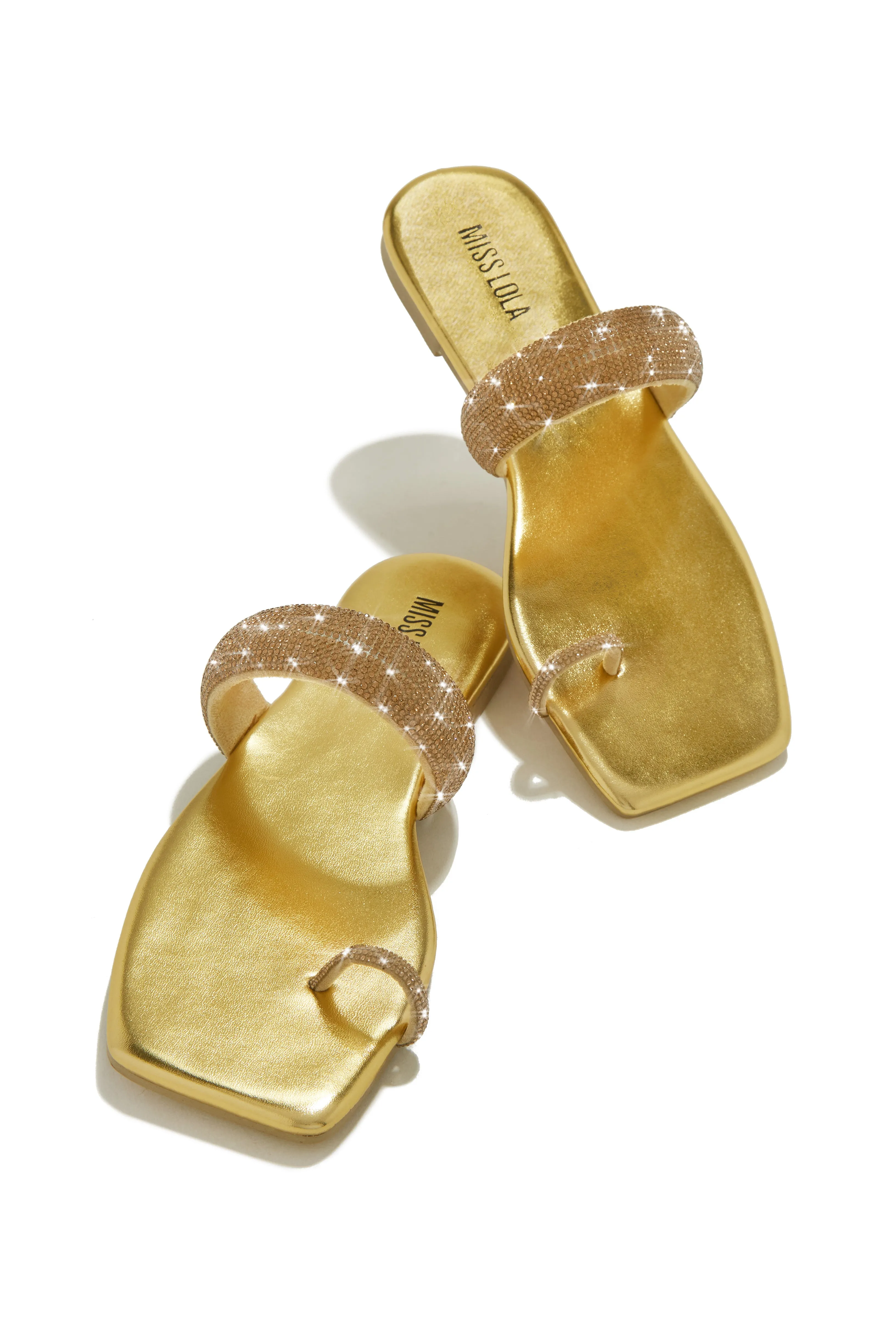 Cabana Beach Embellished Slip On Sandals - Gold sold by Miss Lola product image thumbnail 5