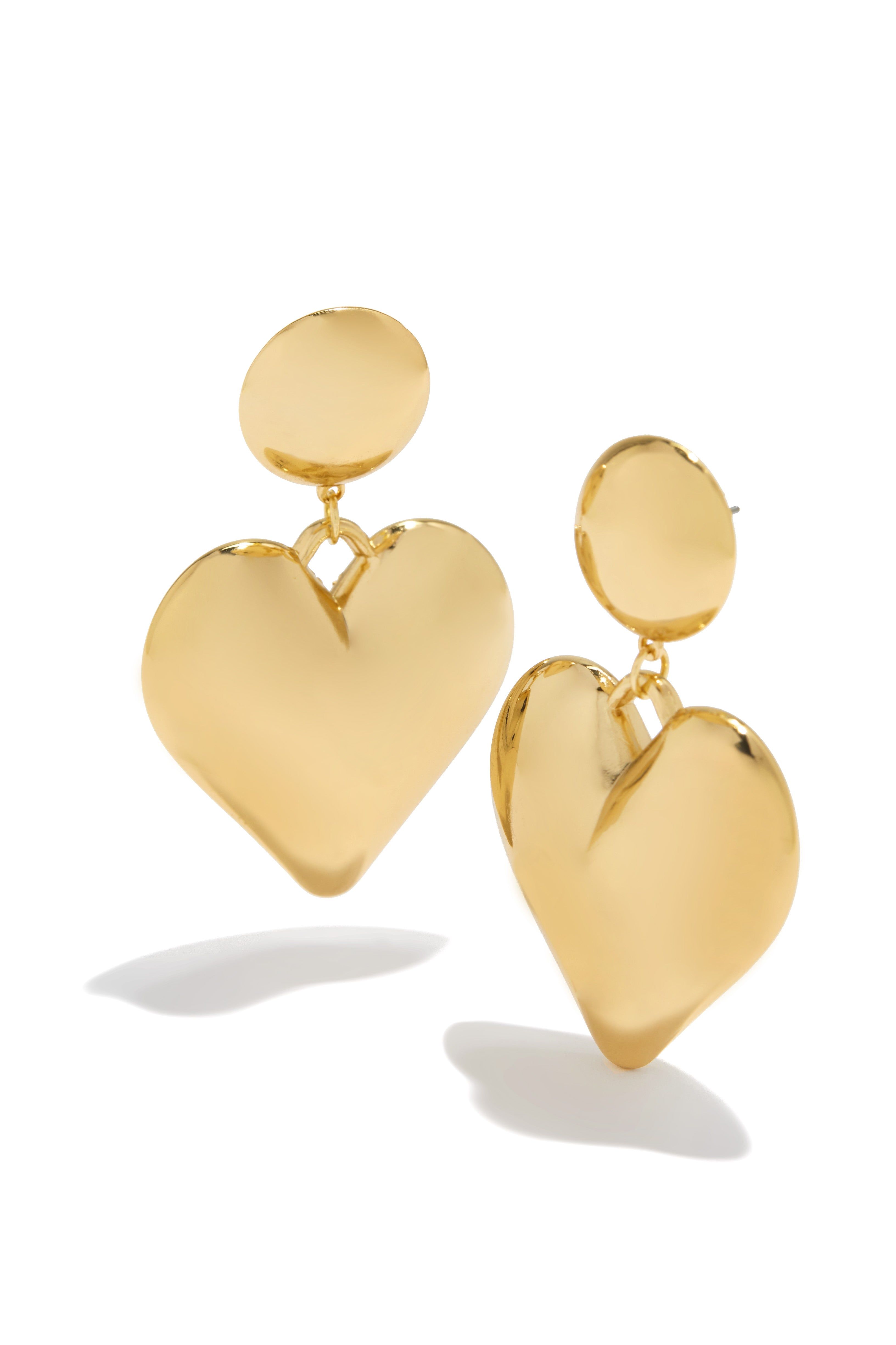 Lovers Paradise Puff Heart Statement Earring - Gold sold by Miss Lola product image thumbnail 4
