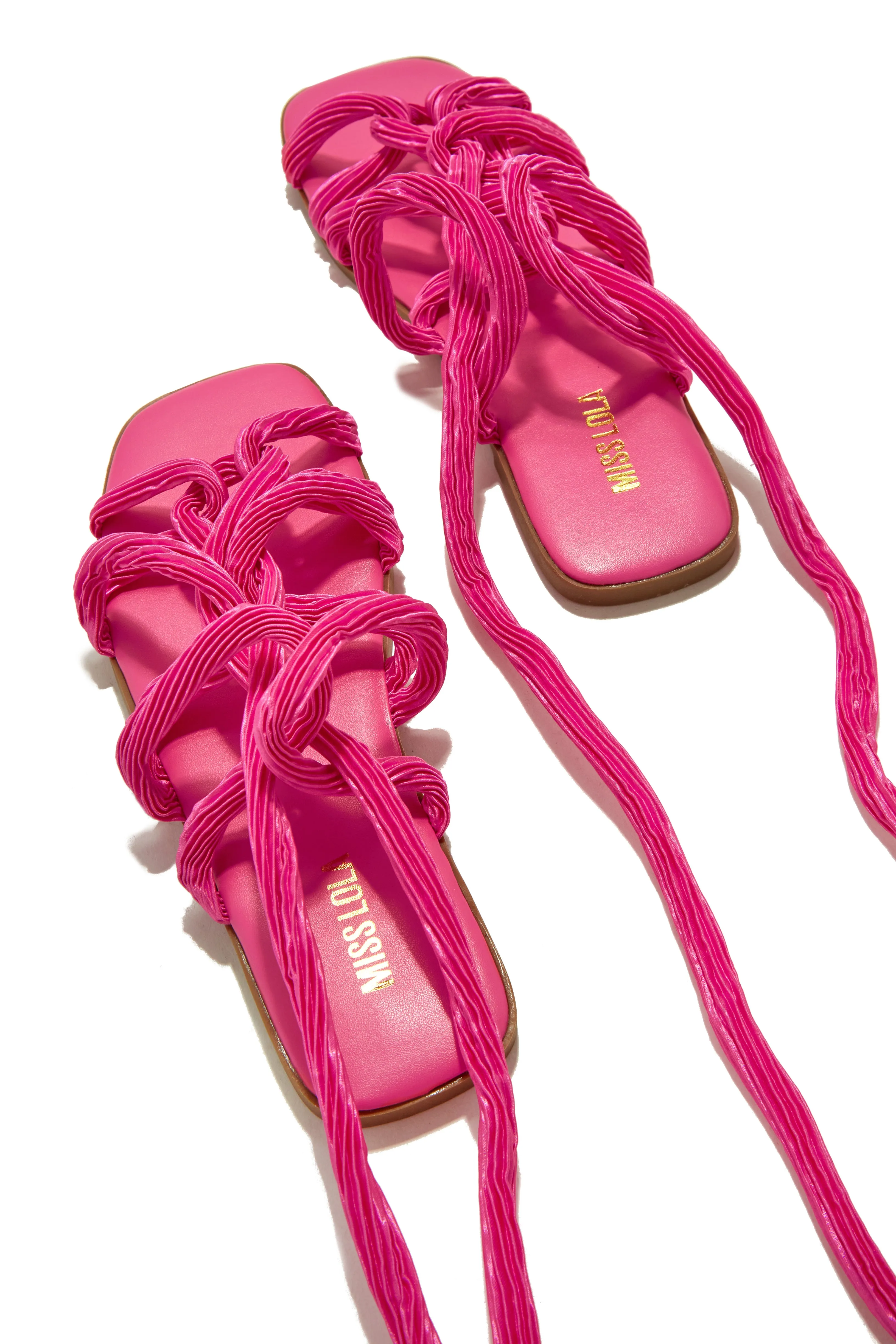 Bora Bora Lace Up Sandals - Pink sold by Miss Lola