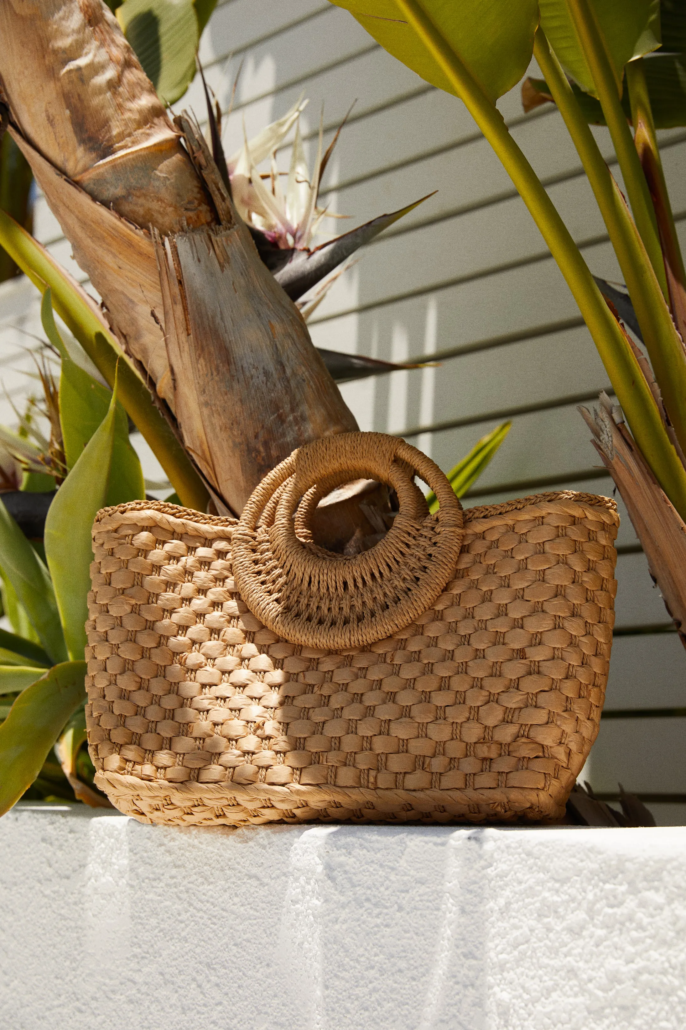 Trips To Cabo Top Handle Straw Bag - Tan sold by Miss Lola