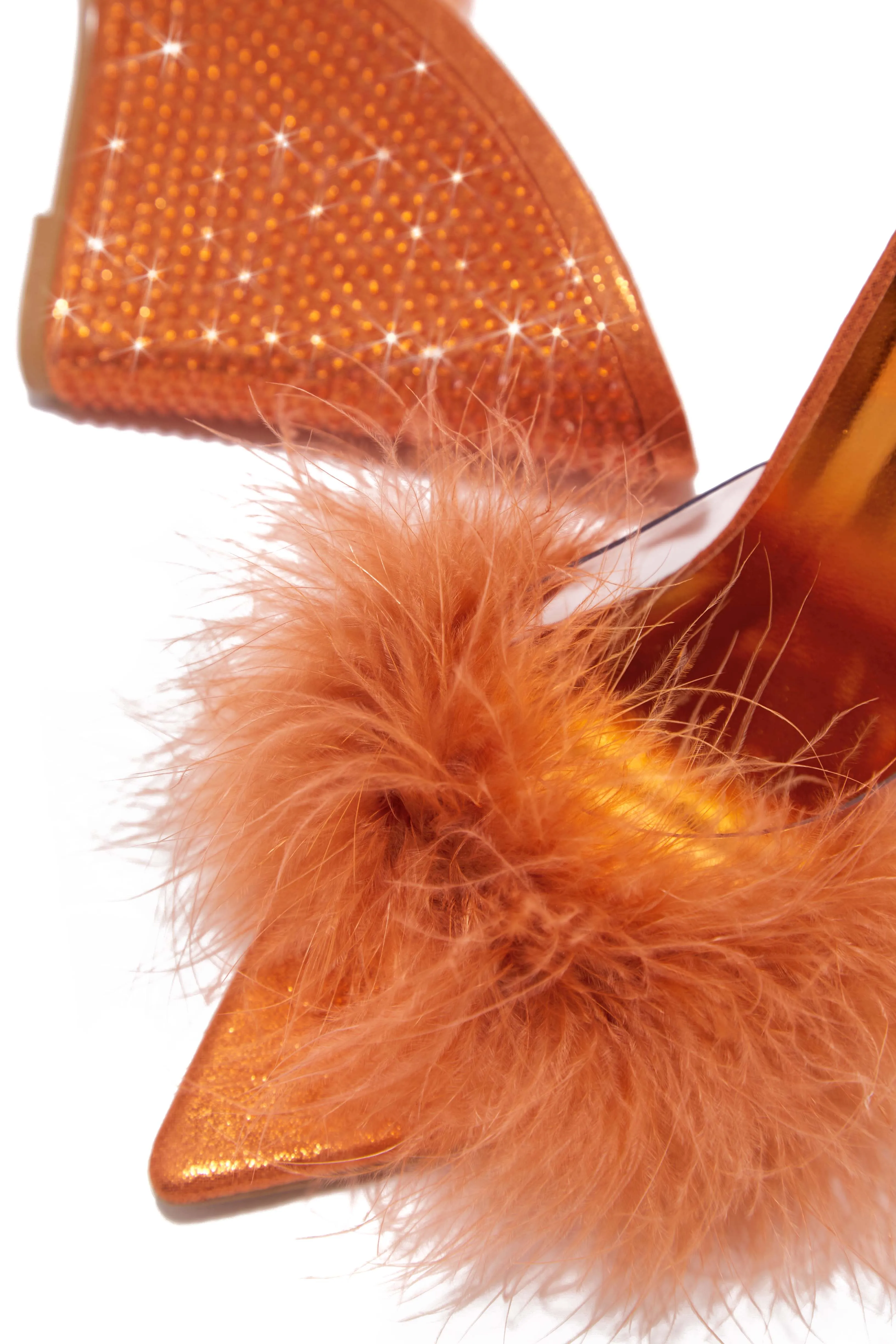 Starla Embellished High Heel Mule Wedges - Orange sold by Miss Lola product image thumbnail 2