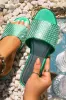Ula Embellished Slip On Sandals - Green sold by Miss Lola