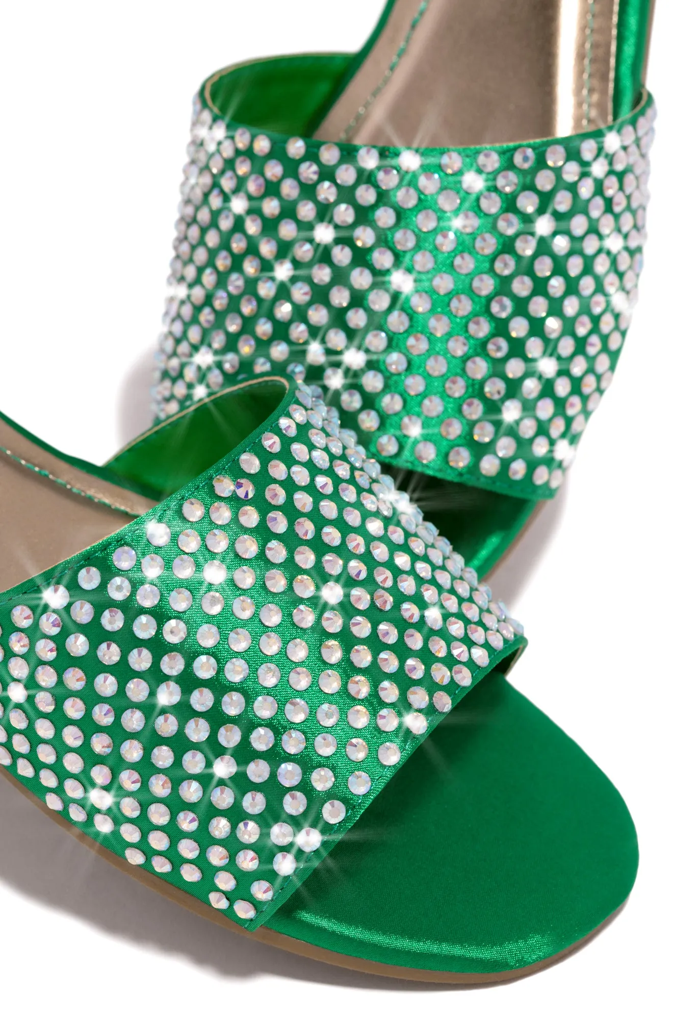 Ula Embellished Slip On Sandals - Green sold by Miss Lola product image thumbnail 2