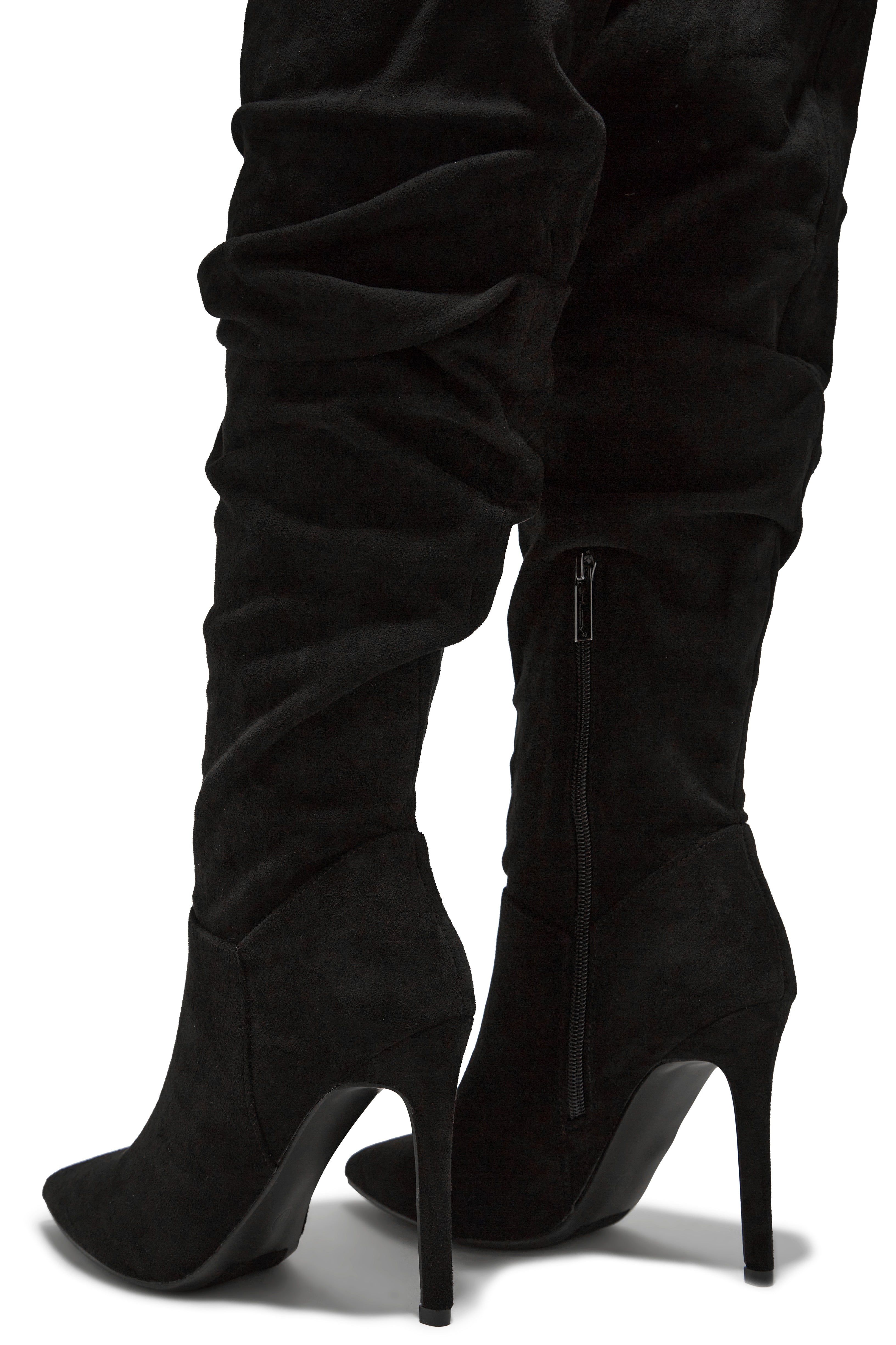 Alejandra Over The Knee High Heel Boots - Black sold by Miss Lola product image thumbnail 5