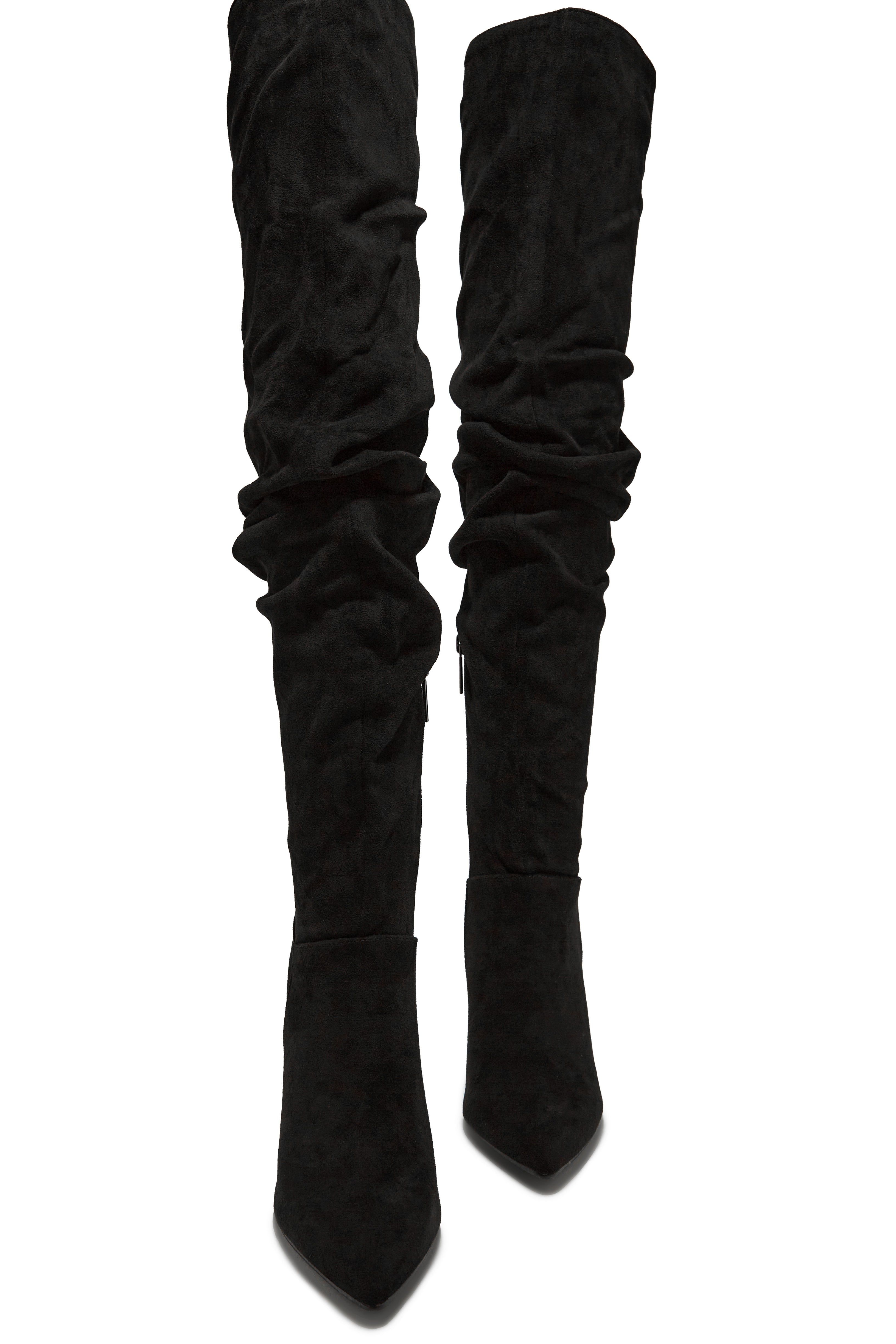 Alejandra Over The Knee High Heel Boots - Black sold by Miss Lola product image thumbnail 3