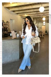 Katie High Waist Wide Leg Denim Pant - Denim sold by Miss Lola