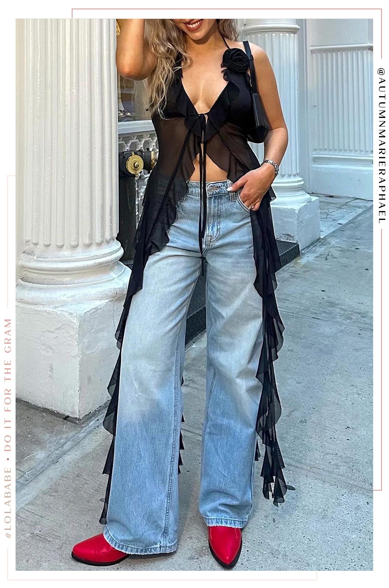 Katie High Waist Wide Leg Denim Pant - Denim sold by Miss Lola product image thumbnail 4