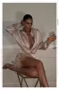 Francesca Long Sleeve Mini Dress - Nude sold by Miss Lola