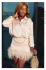 Francesca Long Sleeve Mini Dress - Nude sold by Miss Lola