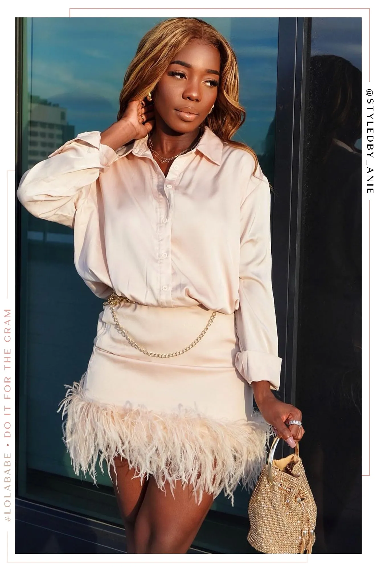 Francesca Long Sleeve Mini Dress - Nude sold by Miss Lola product image thumbnail 4