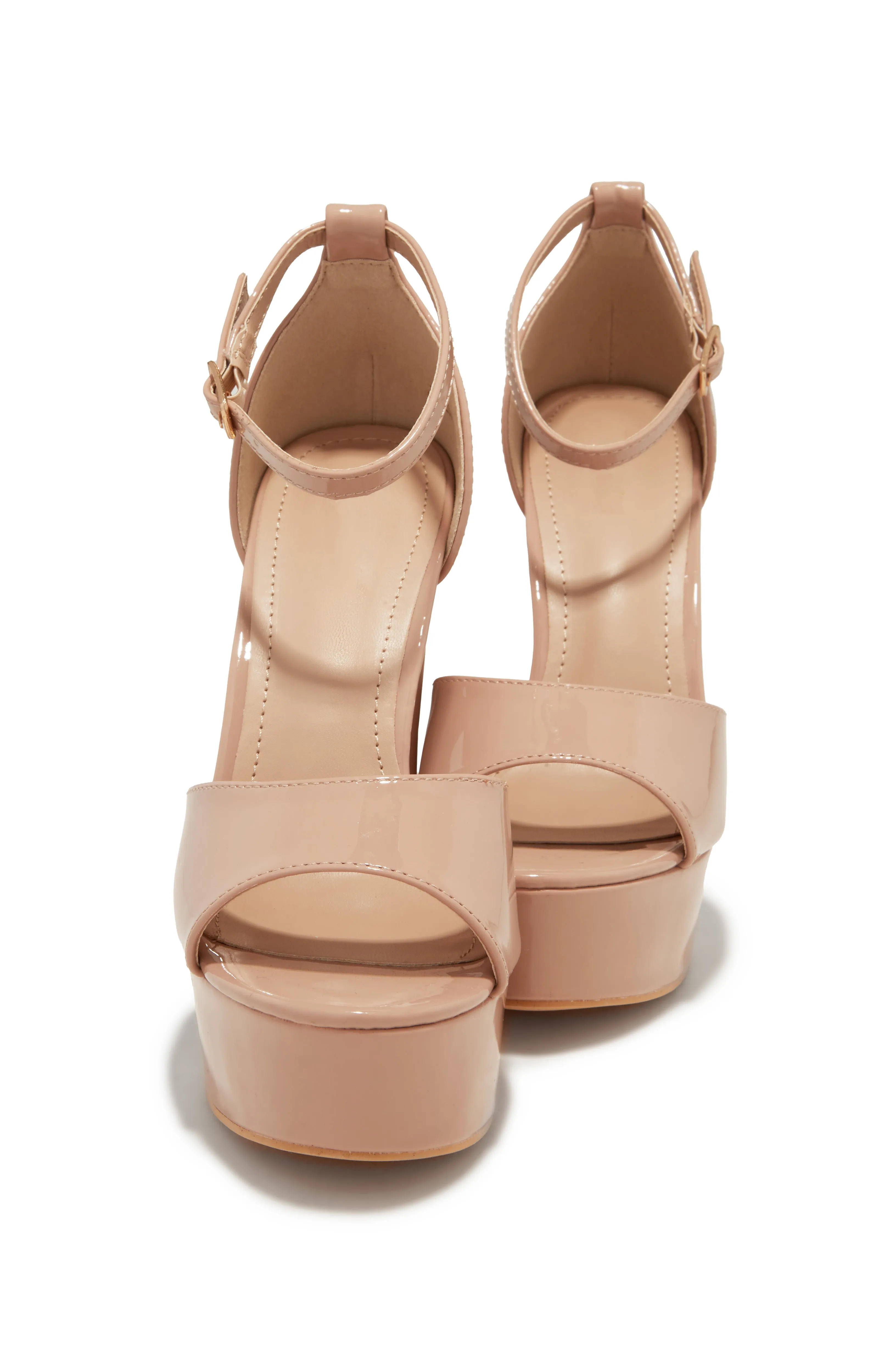 Penelope Platform Block High Heels - Nude sold by Miss Lola product image thumbnail 4