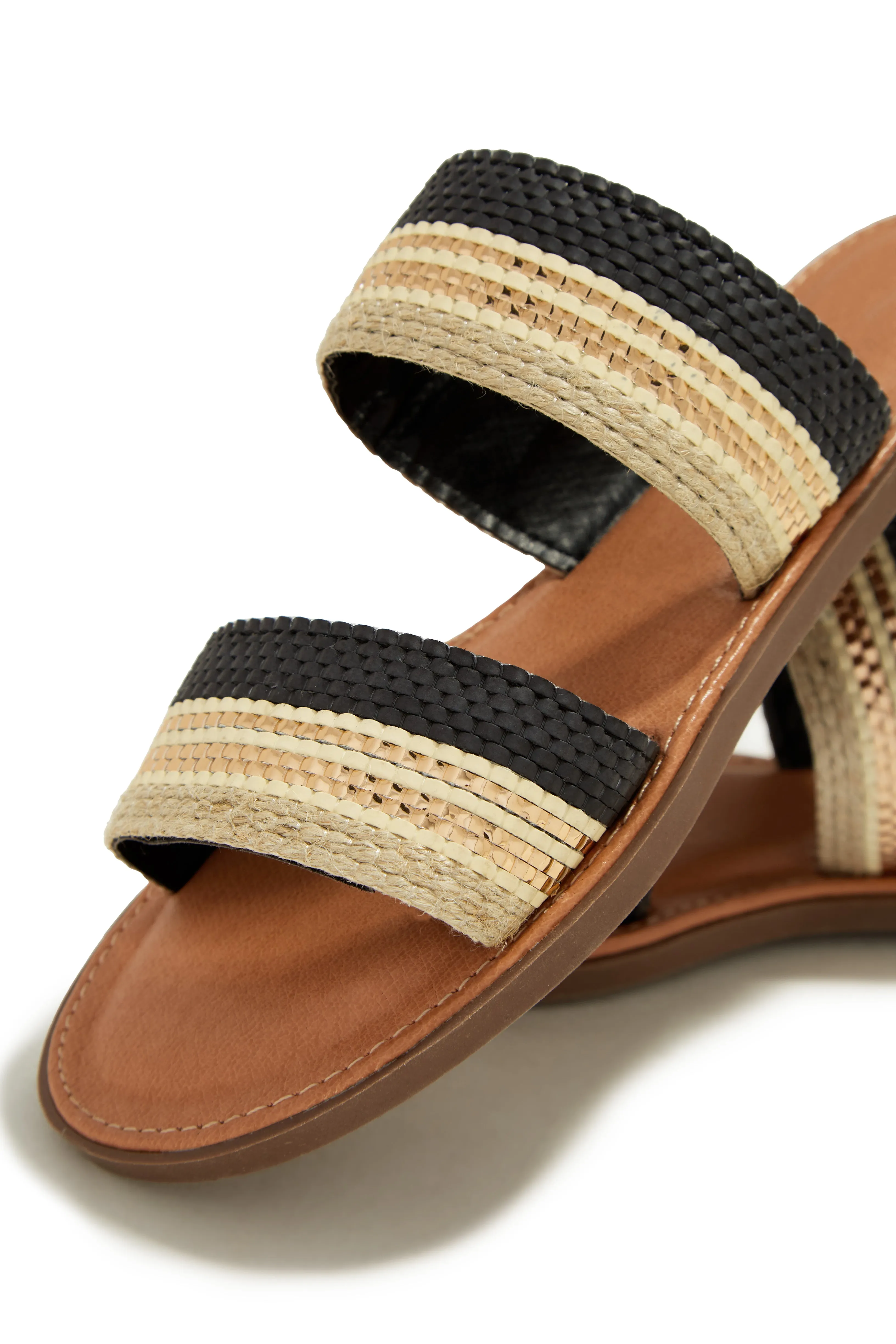 Weekend Island Flat Slip On Sandals - Black sold by Miss Lola product image thumbnail 4