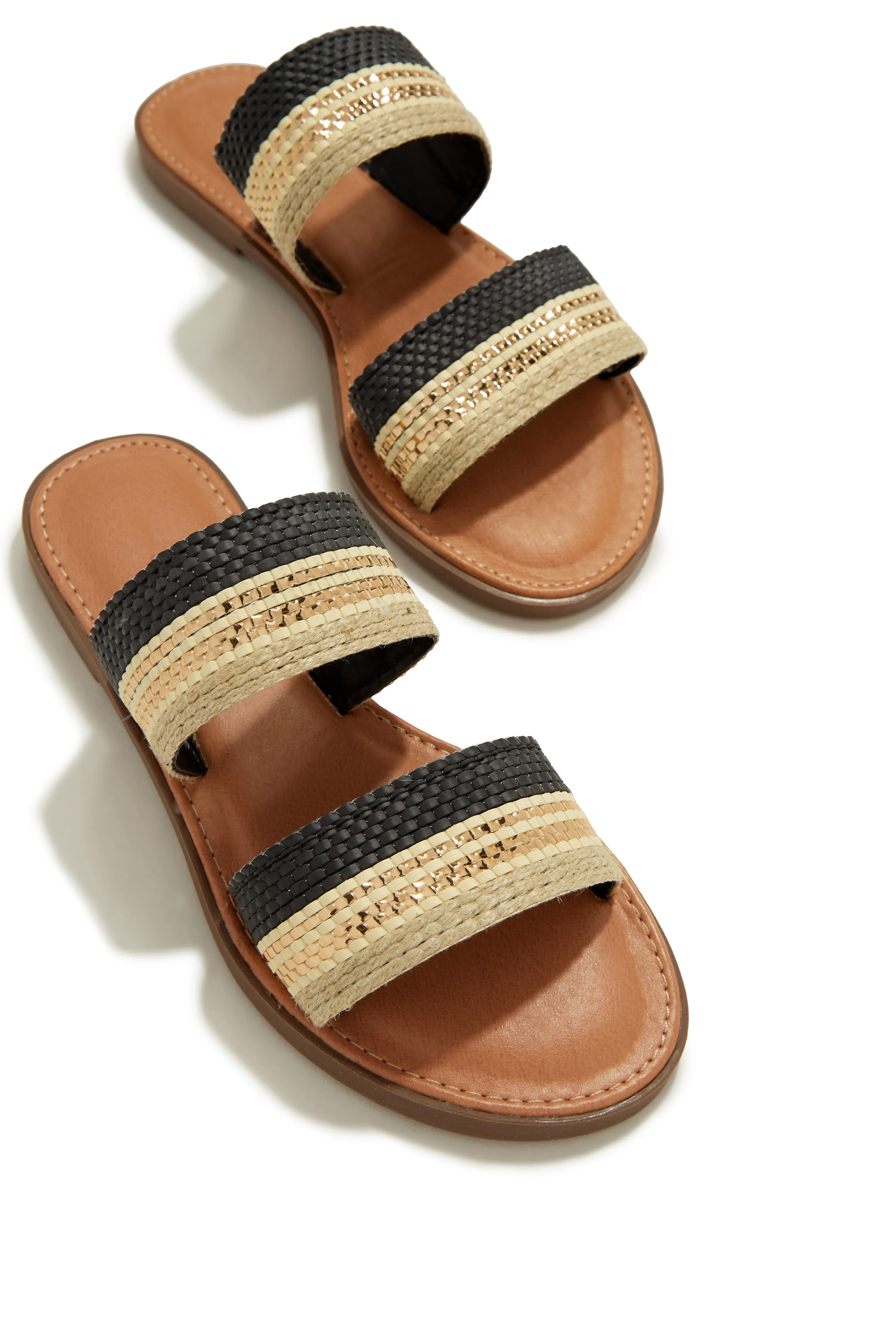 Weekend Island Flat Slip On Sandals - Black sold by Miss Lola product image thumbnail 2