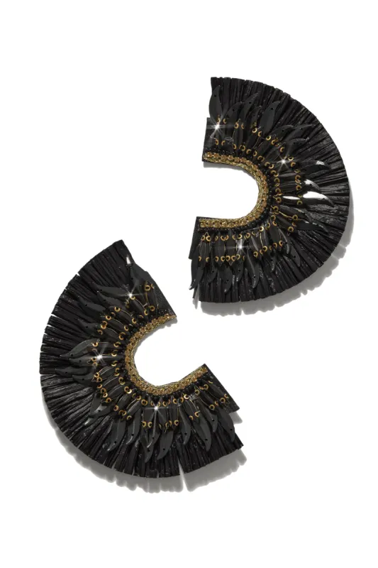Maldives Muse Statement Hoop Earring - Black sold by Miss Lola