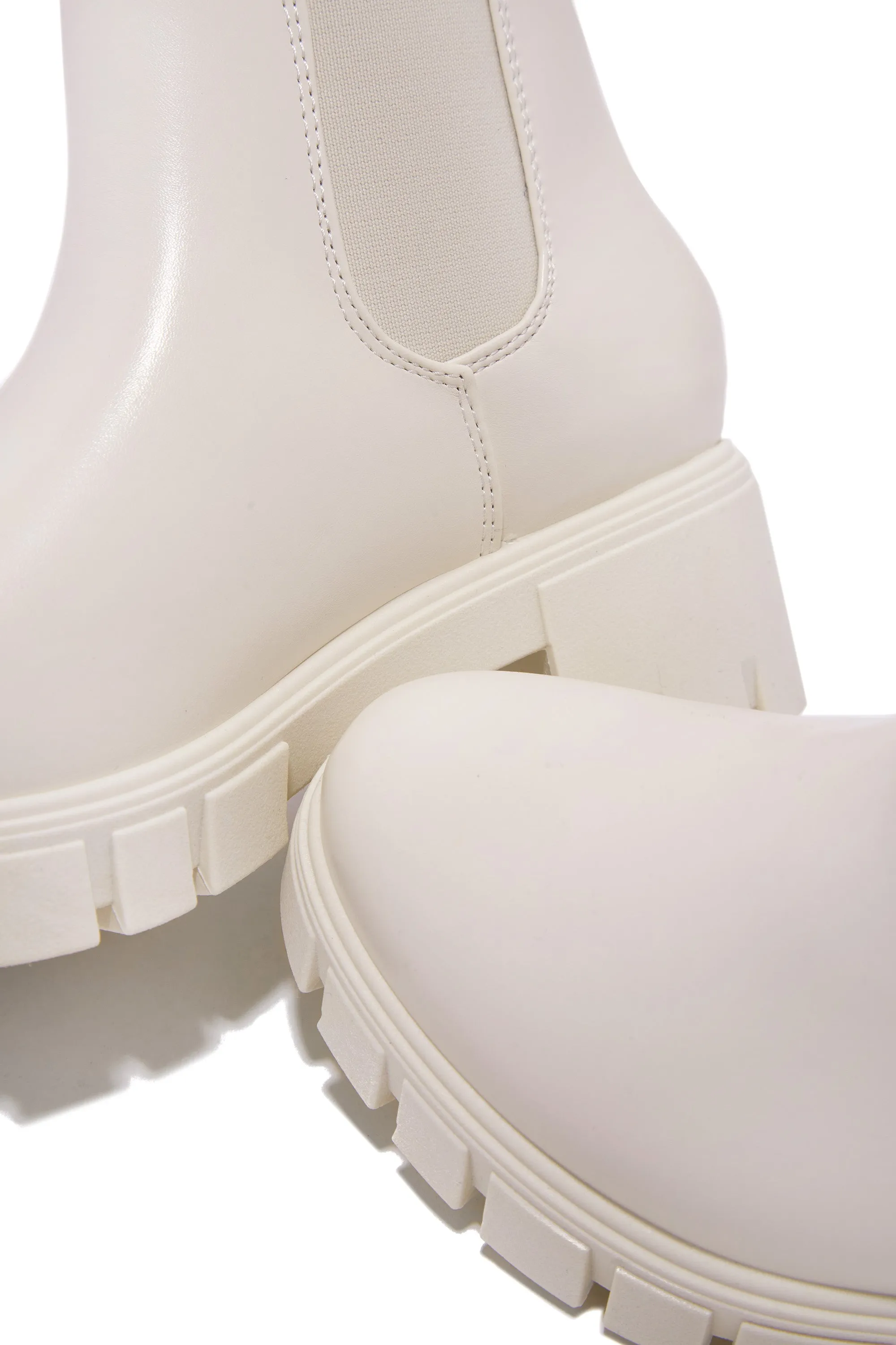 Negin Pull On Ankle Boots - Bone sold by Miss Lola product image thumbnail 3