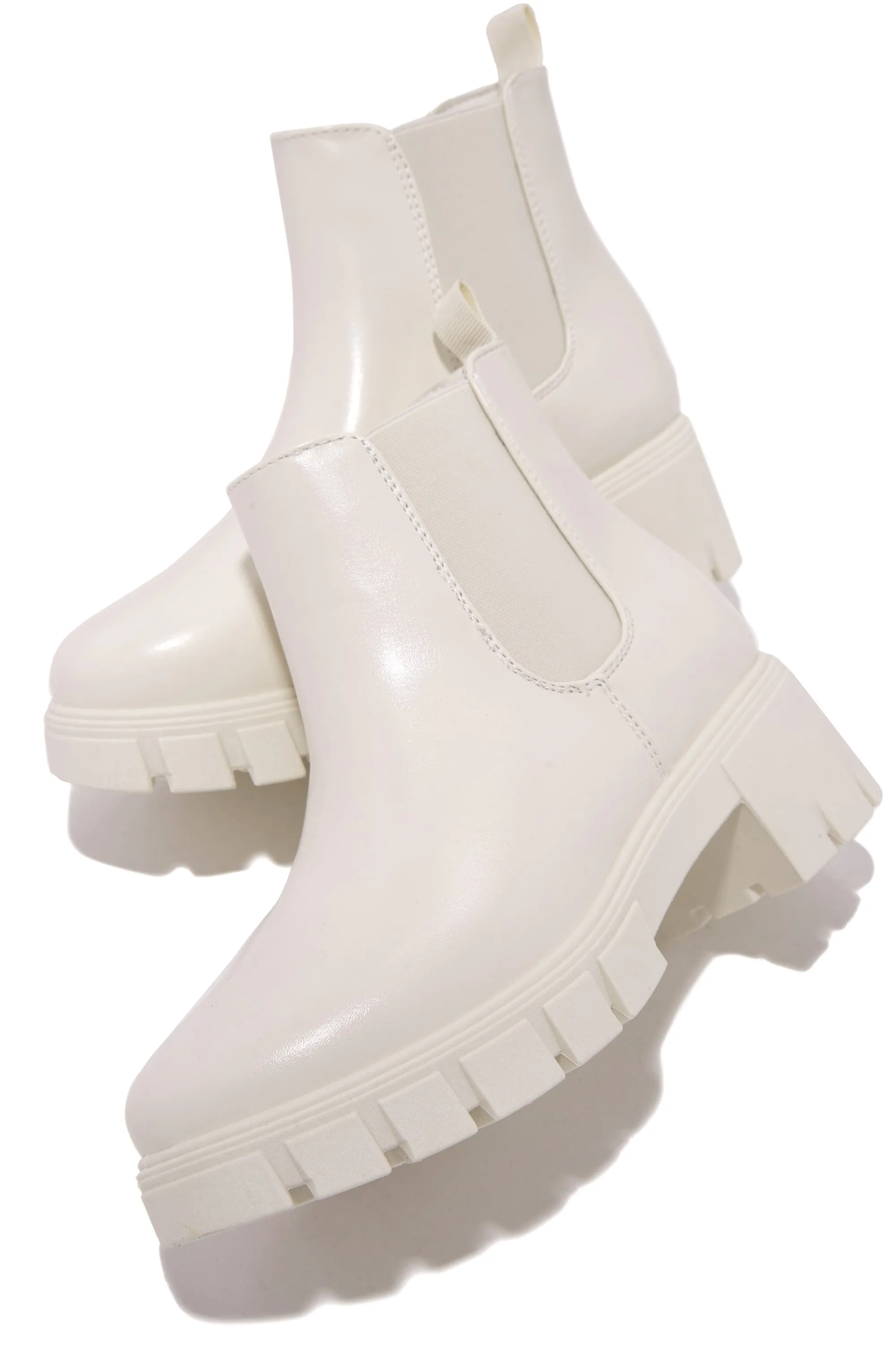 Negin Pull On Ankle Boots - Bone sold by Miss Lola product image thumbnail 4