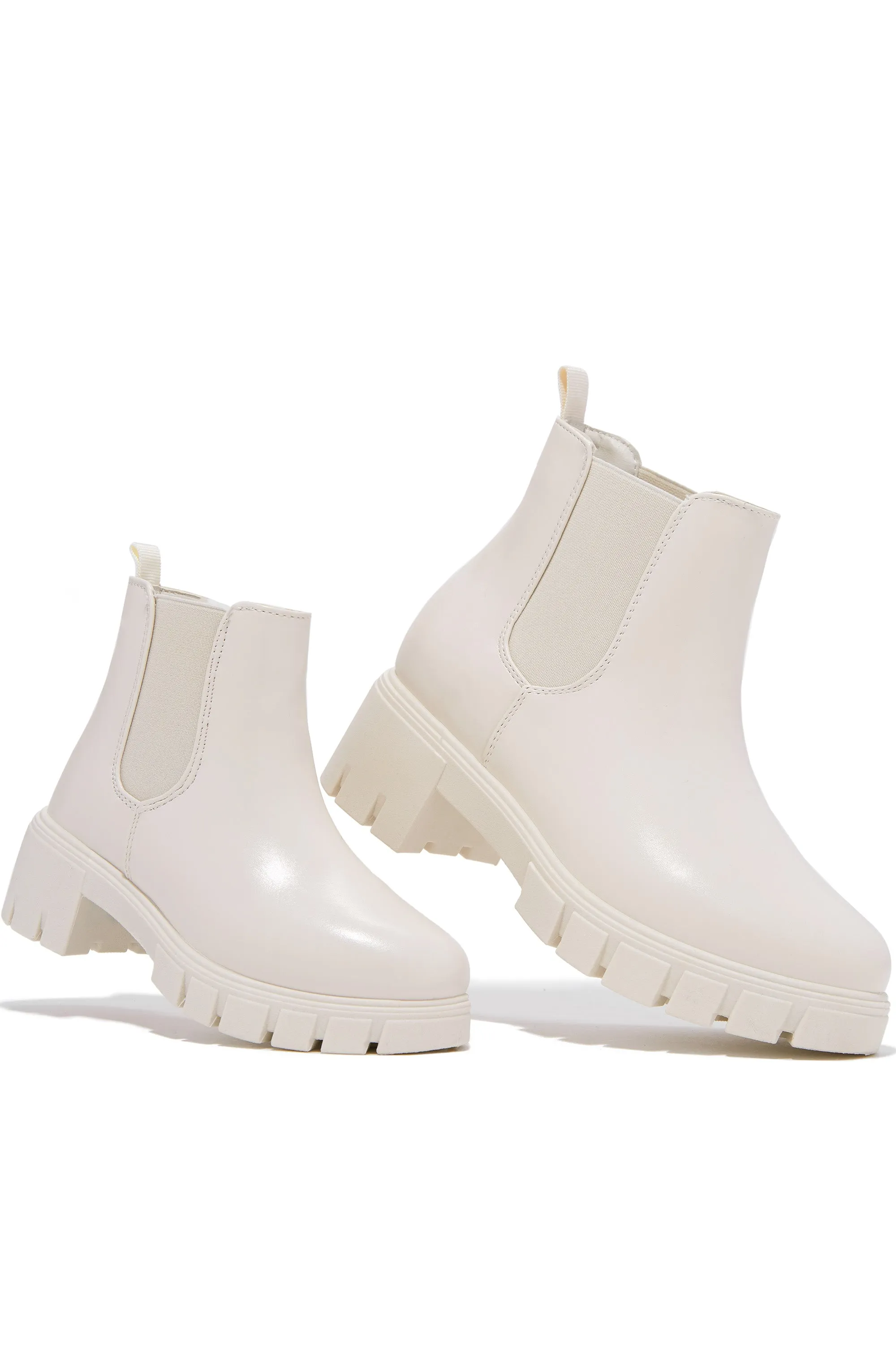 Negin Pull On Ankle Boots - Bone sold by Miss Lola product image thumbnail 5