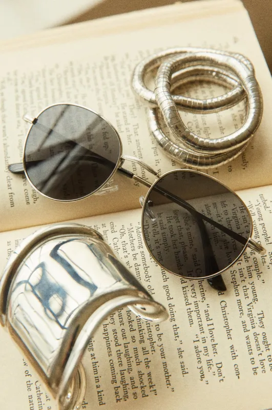 Ferrara Metal Frame Sunglasses - Silver sold by Miss Lola