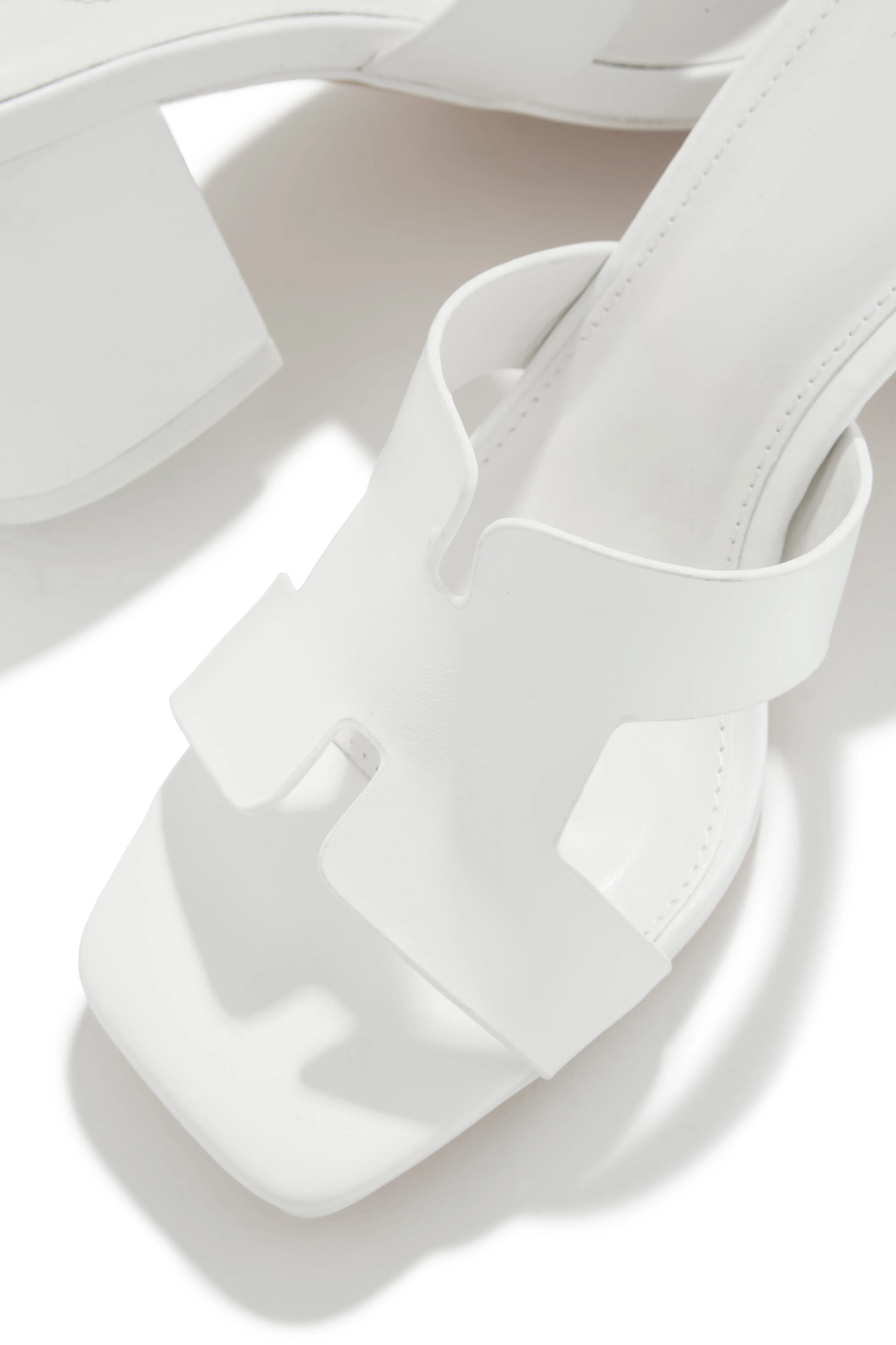 Carina Block Heel Mules - White sold by Miss Lola product image thumbnail 3