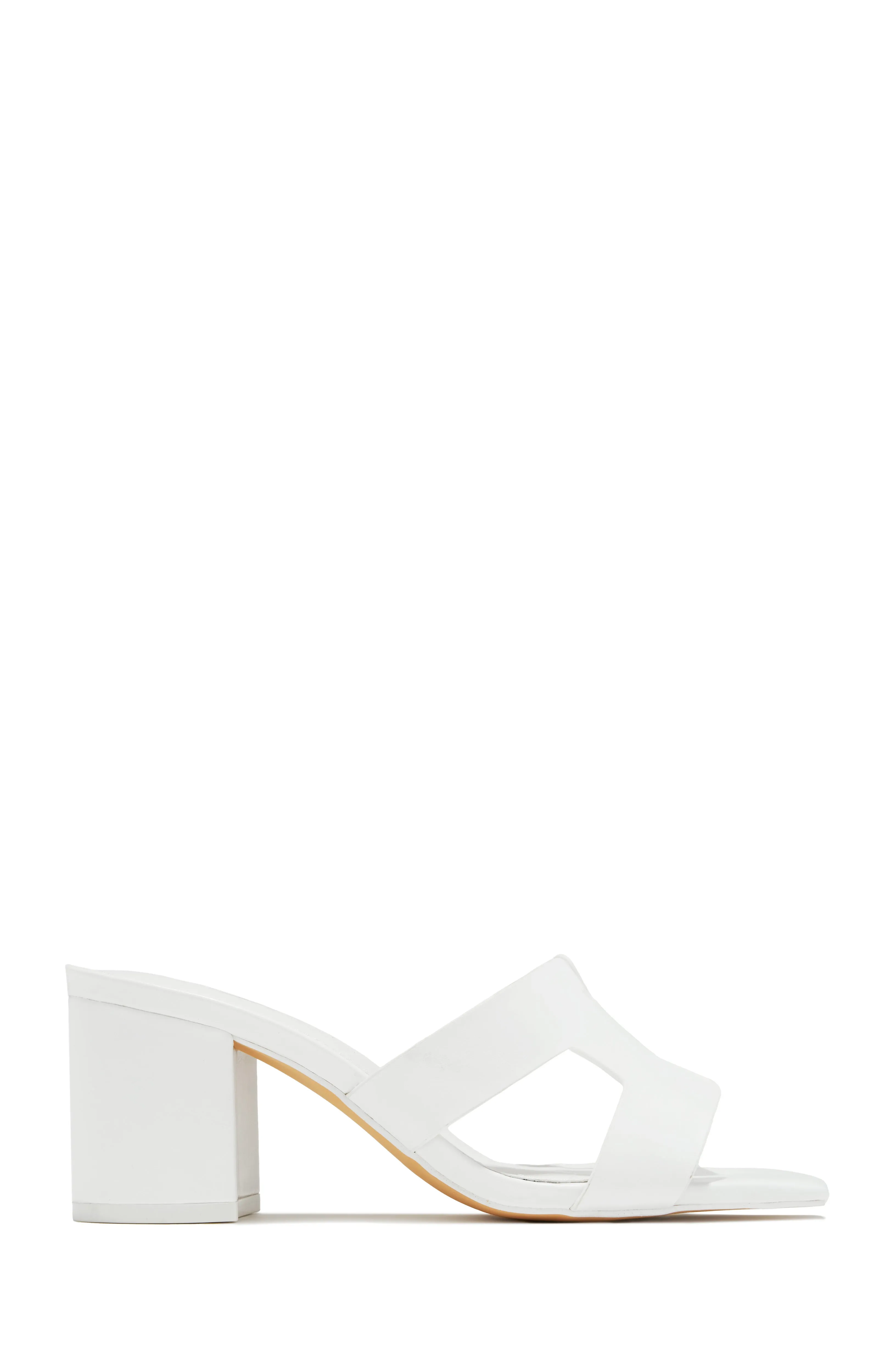 Carina Block Heel Mules - White sold by Miss Lola product image thumbnail 2