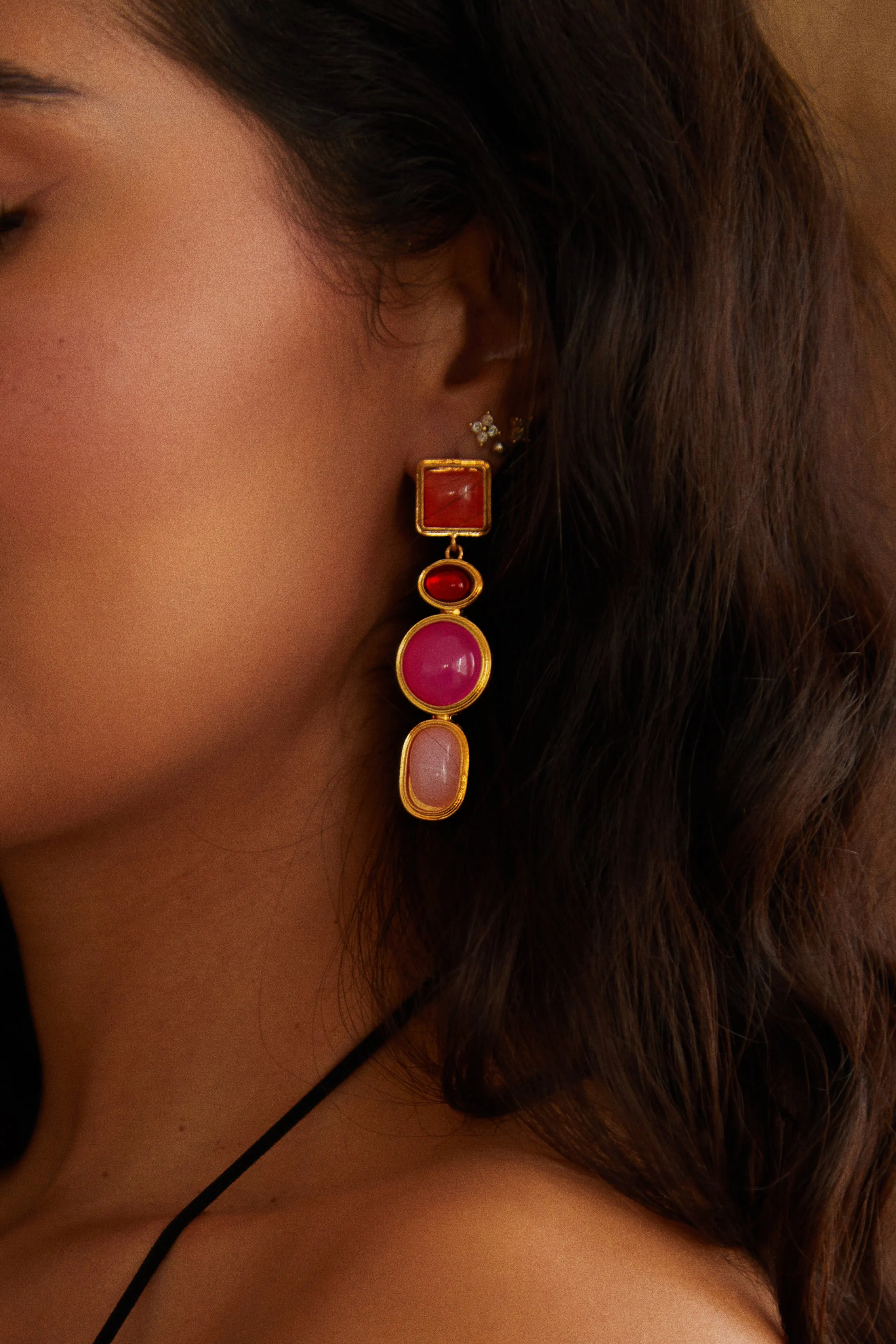 Yseria Dangle Earring - Pink sold by Miss Lola