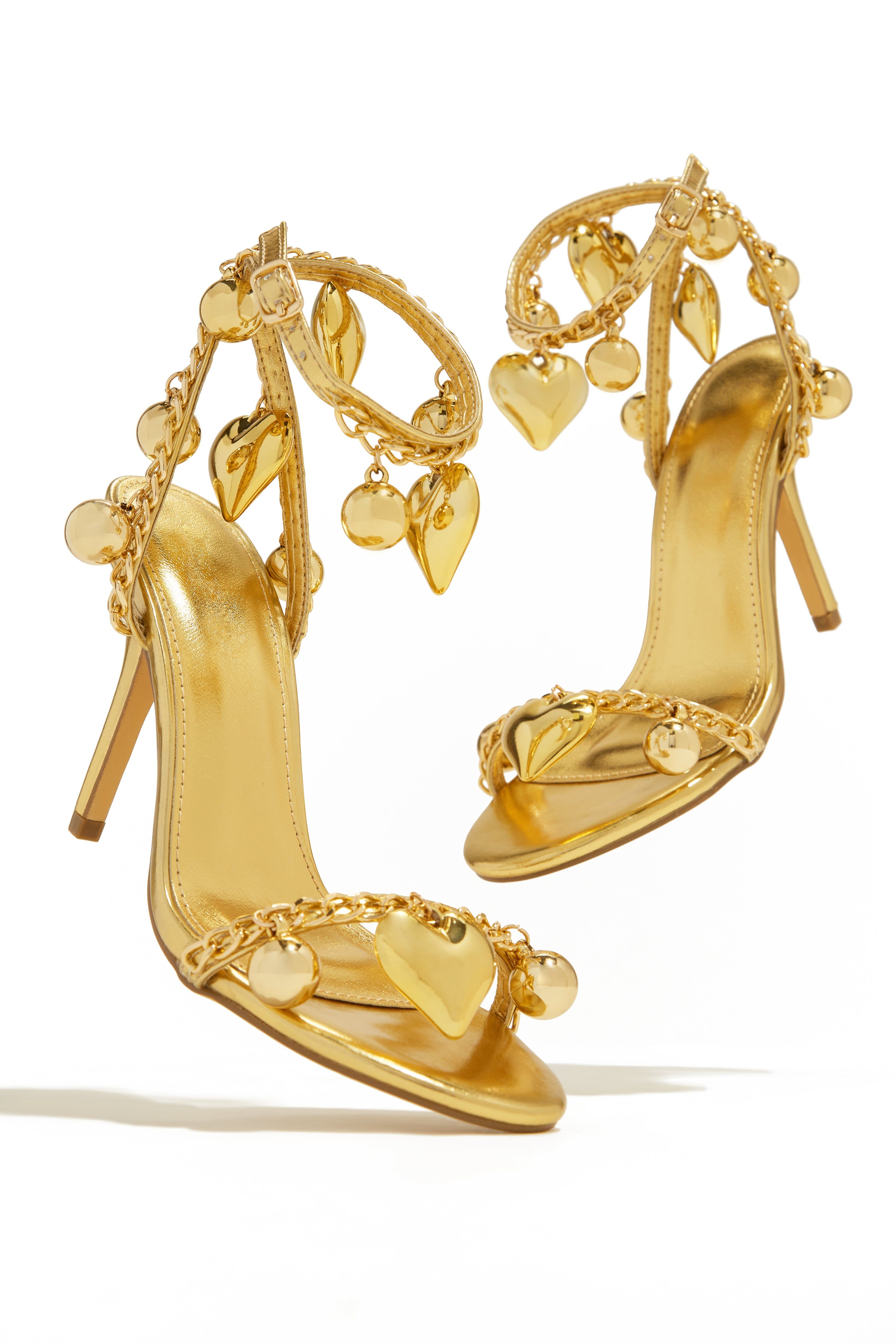Forever and Ever Heart Single Sole Heels - Gold sold by Miss Lola product image thumbnail 2