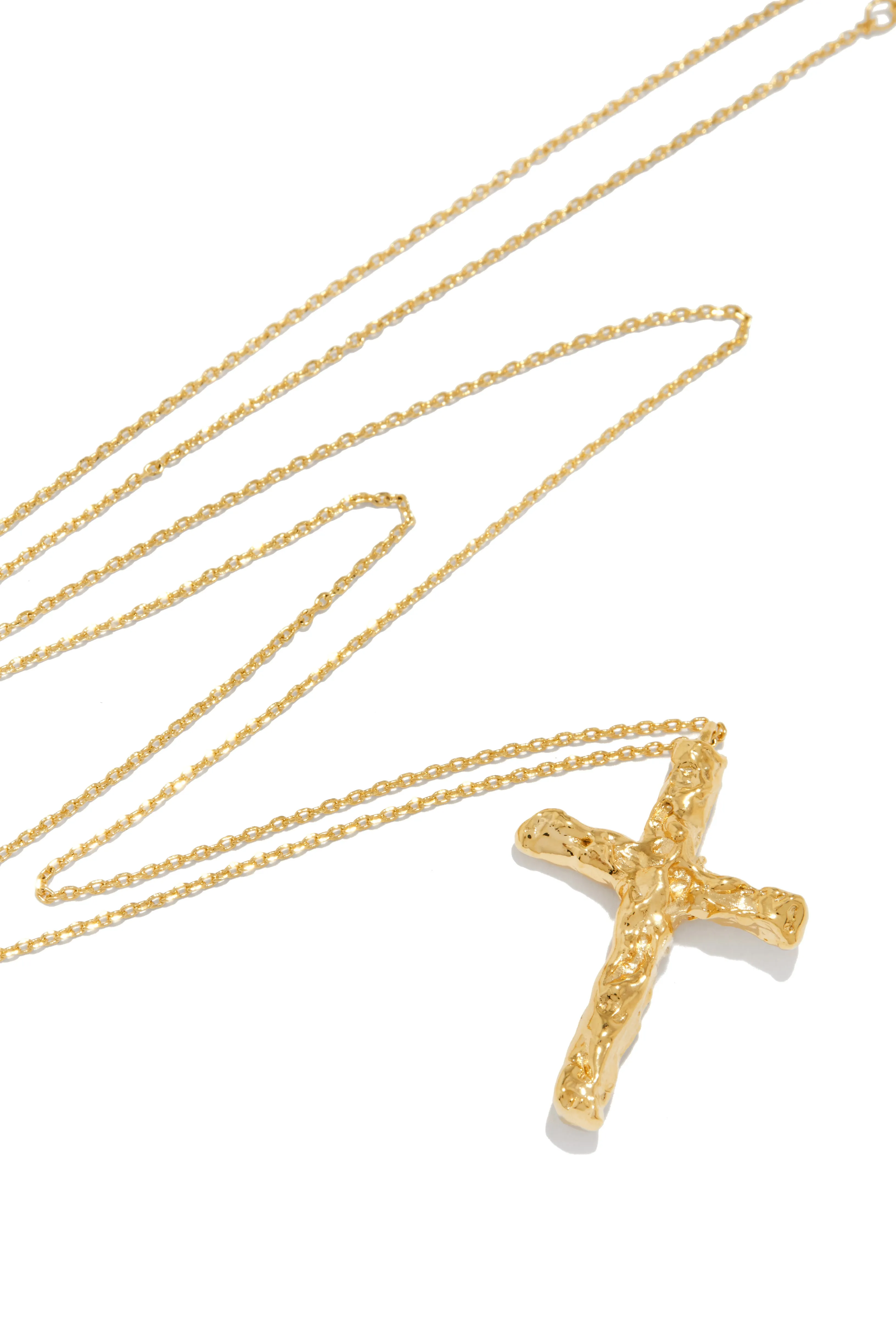 Cruz Textured Cross Necklace - Gold sold by Miss Lola product image thumbnail 3