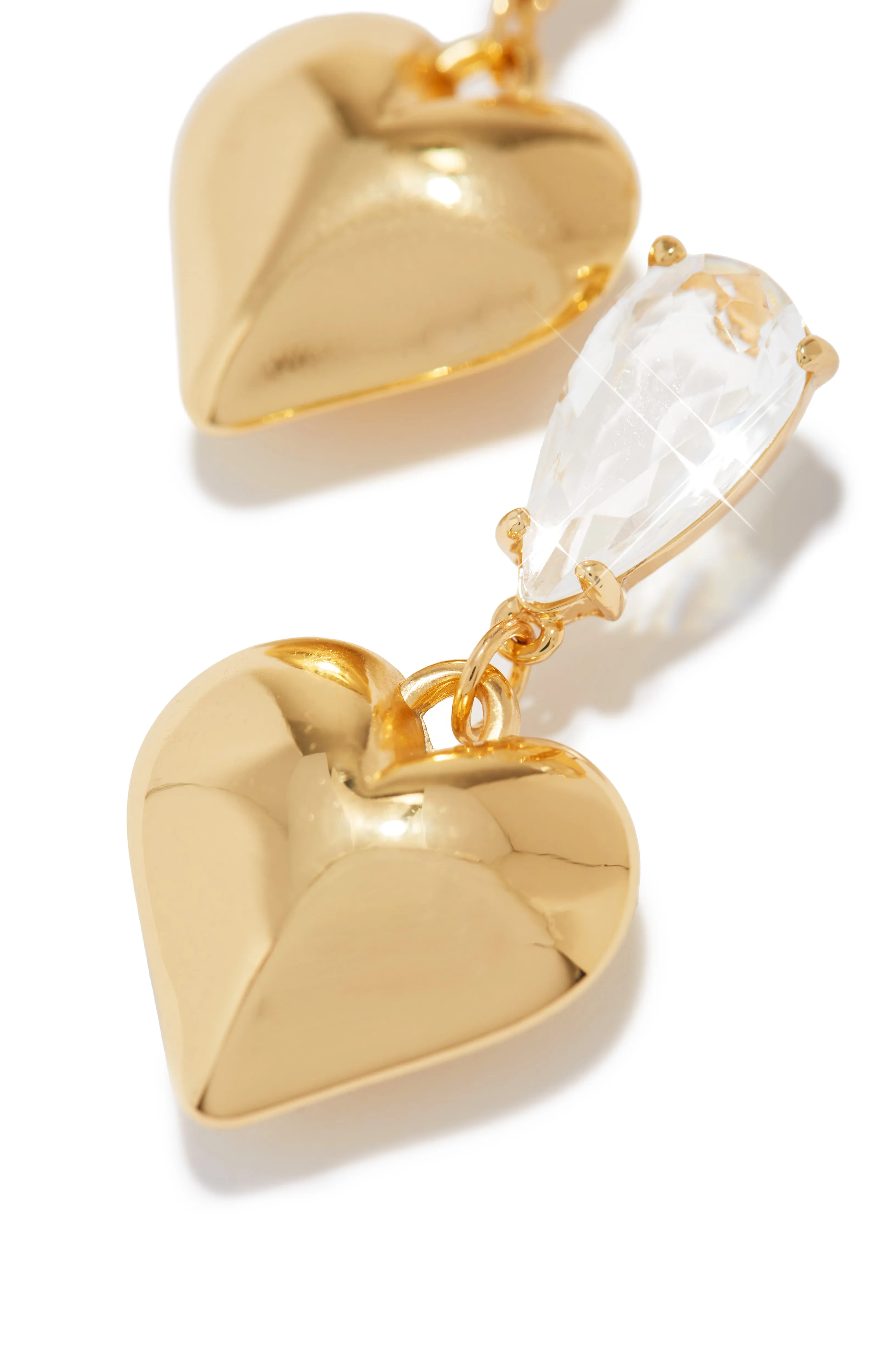 Weekend Love Embellished Heart Earring - Gold sold by Miss Lola