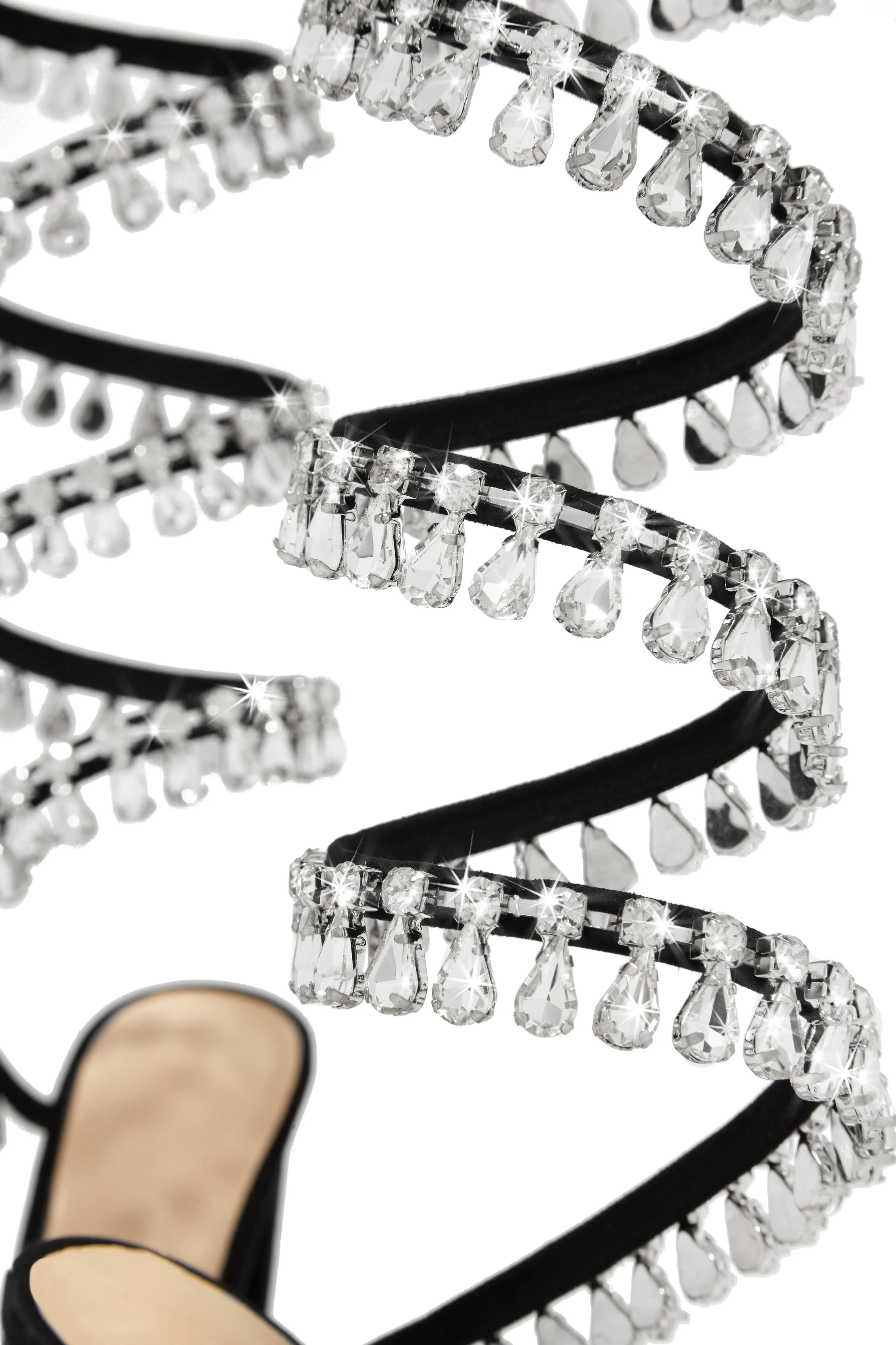 Holiday Party Embellished Around The Ankle Coil Heels - Black sold by Miss Lola product image thumbnail 4