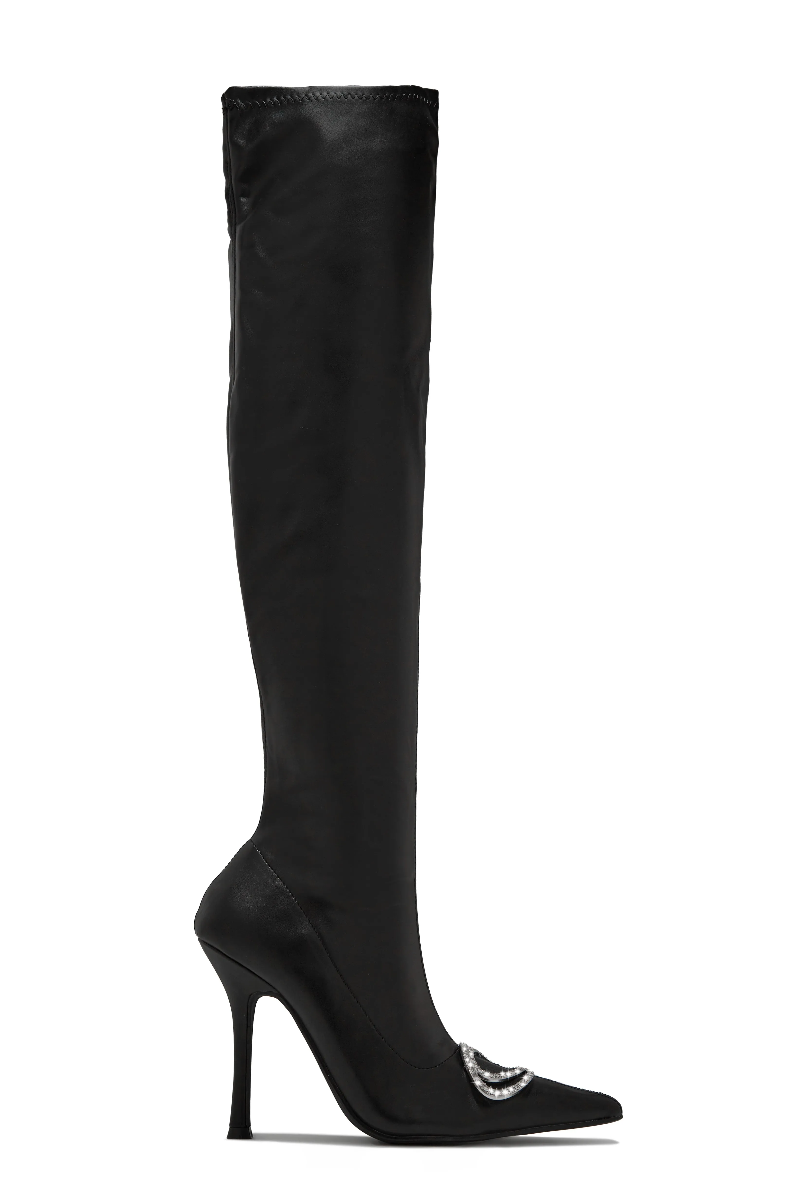 Night Is Young Over The Knee High Heel Boots - Black sold by Miss Lola product image thumbnail 3