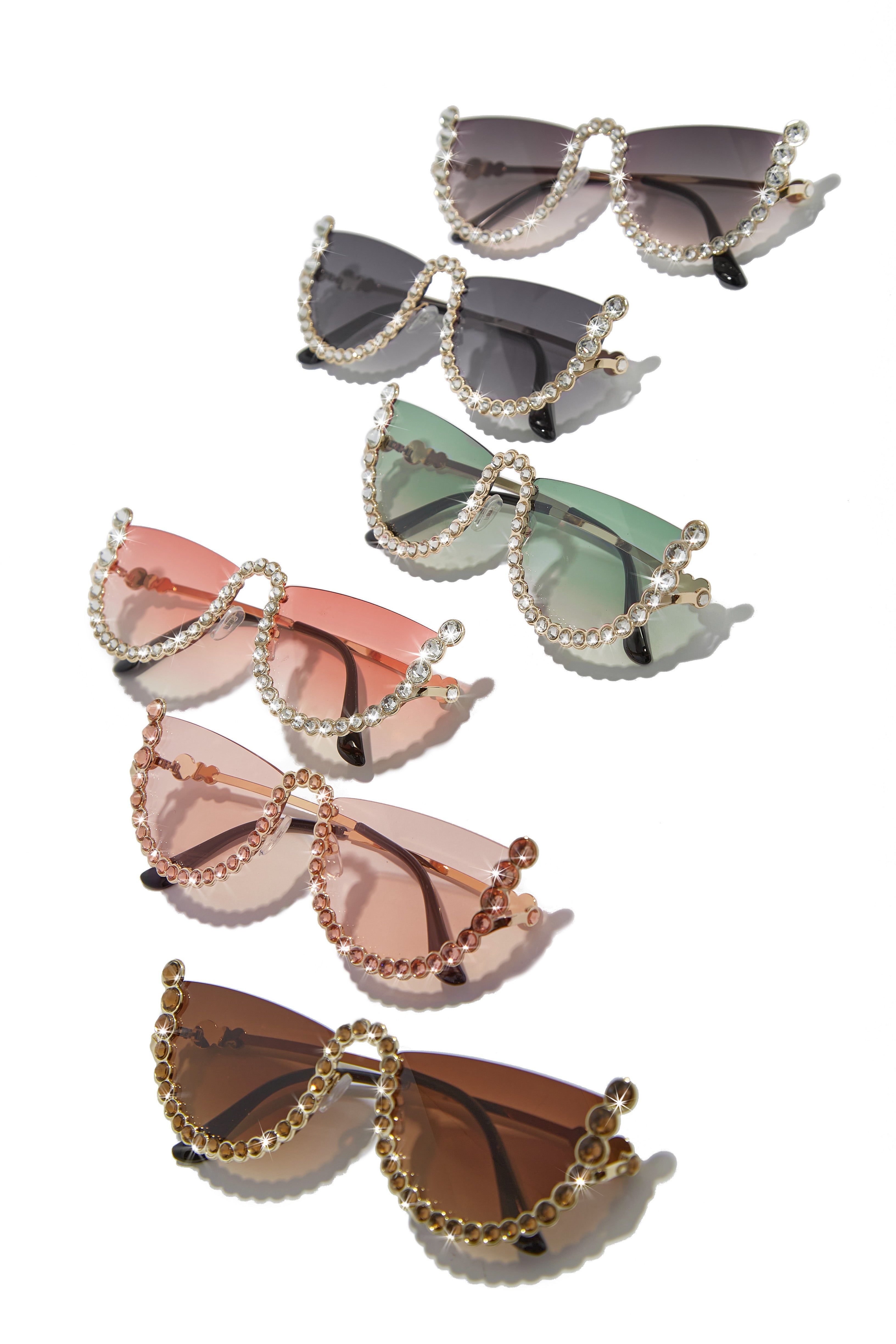 Hot Attitude Embellished Sunglasses - Clear/ Black sold by Miss Lola product image thumbnail 2