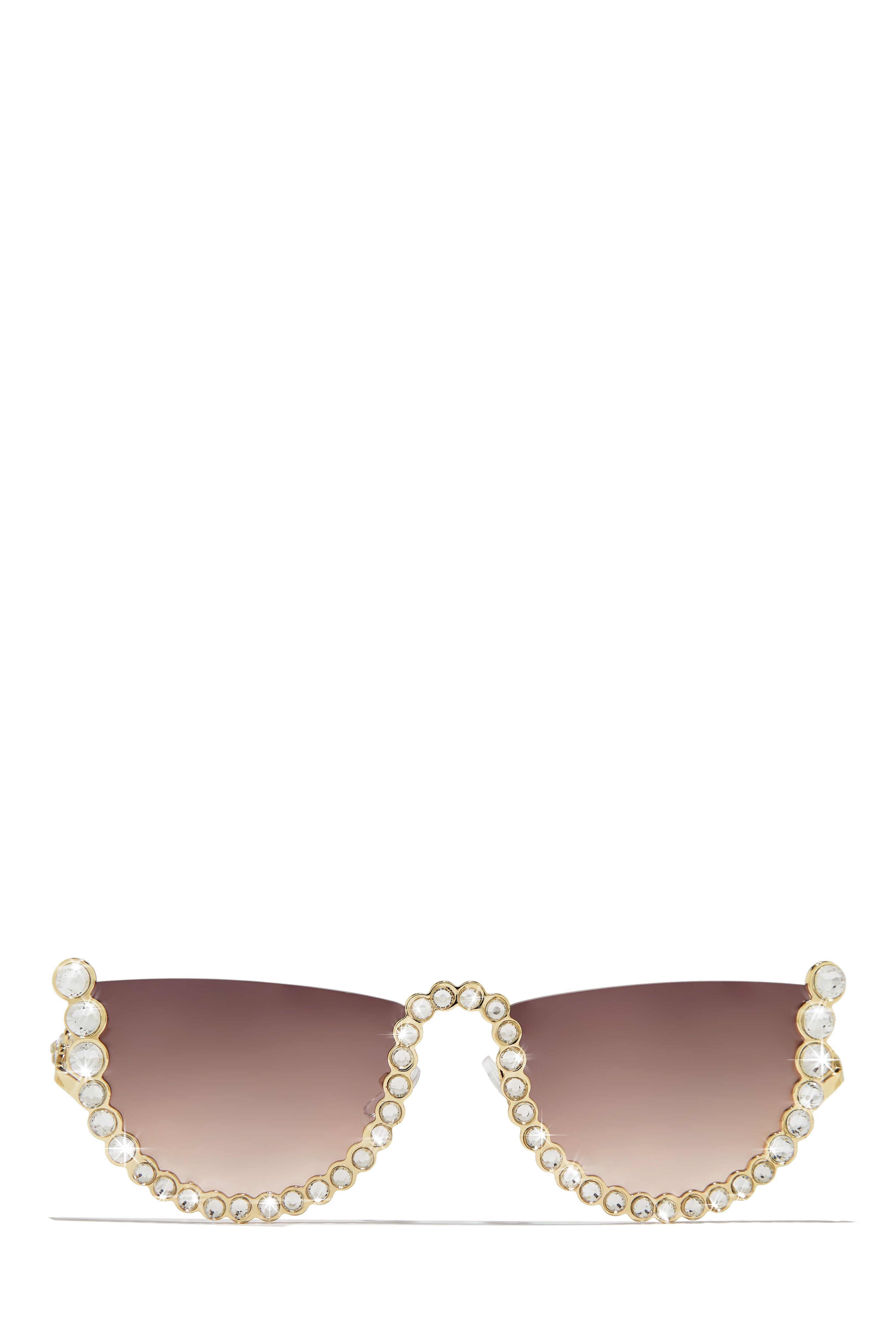 Hot Attitude Embellished Sunglasses - Clear/ Black sold by Miss Lola product image thumbnail 4