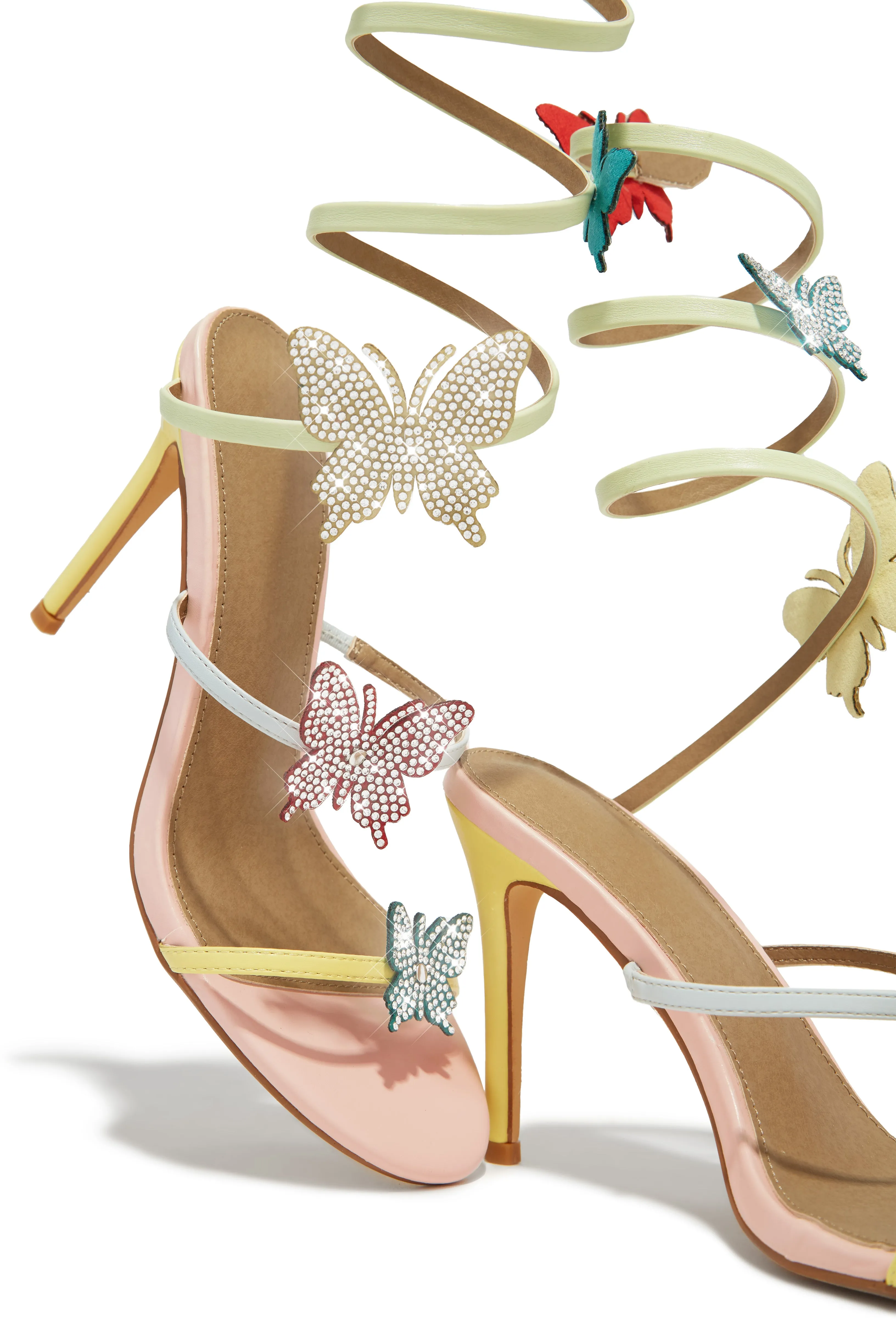 Fantasy Embellished Around The Ankle Coil Heels - Multi sold by Miss Lola product image thumbnail 5