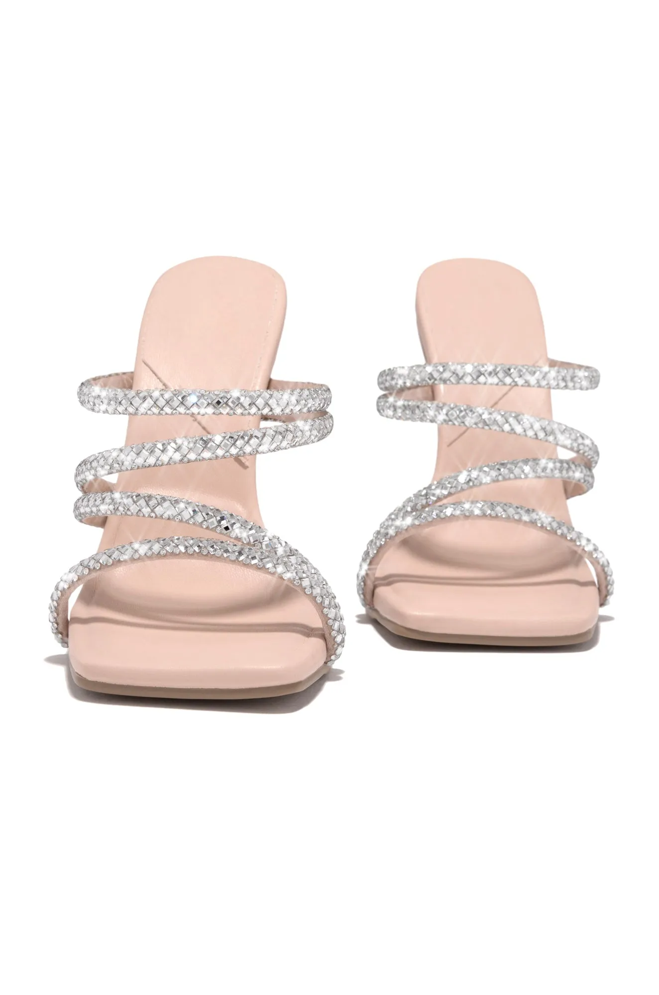 Rumi Embellished High Heel Mules - Nude sold by Miss Lola product image thumbnail 4