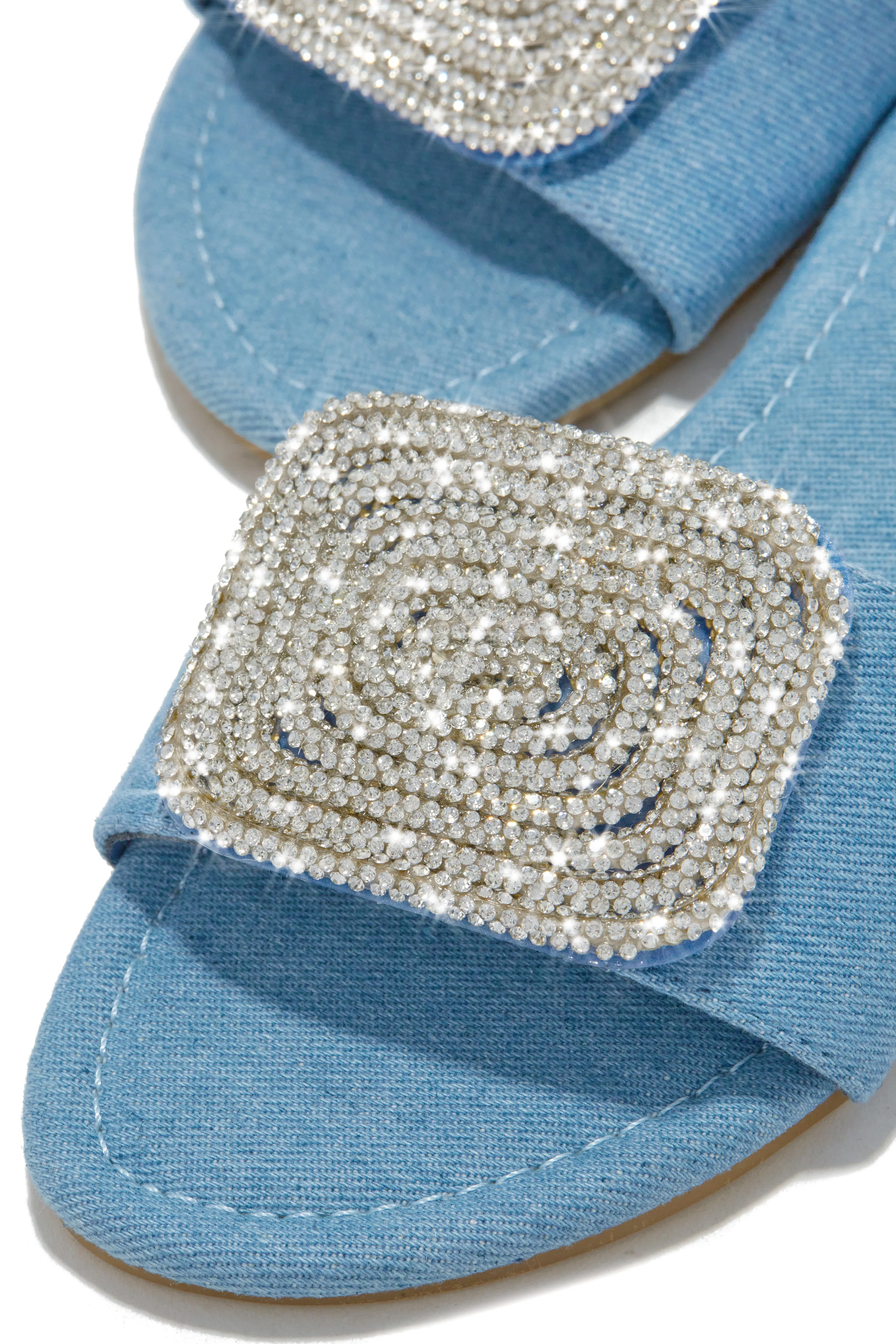 Beach Cocktail Embellished Slip On Sandals - Denim sold by Miss Lola product image thumbnail 5
