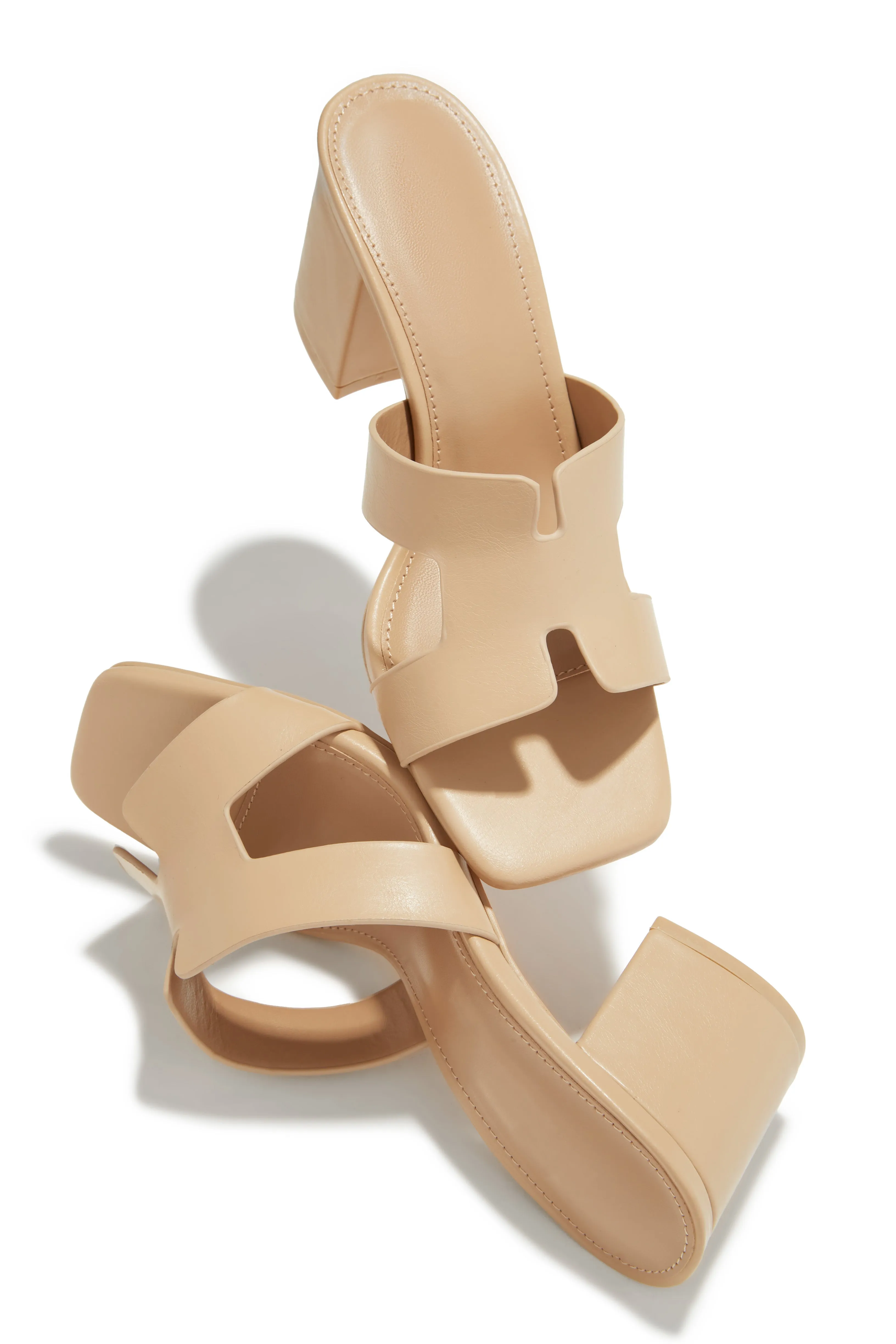 Carina Block Heel Mules - Nude sold by Miss Lola product image thumbnail 2
