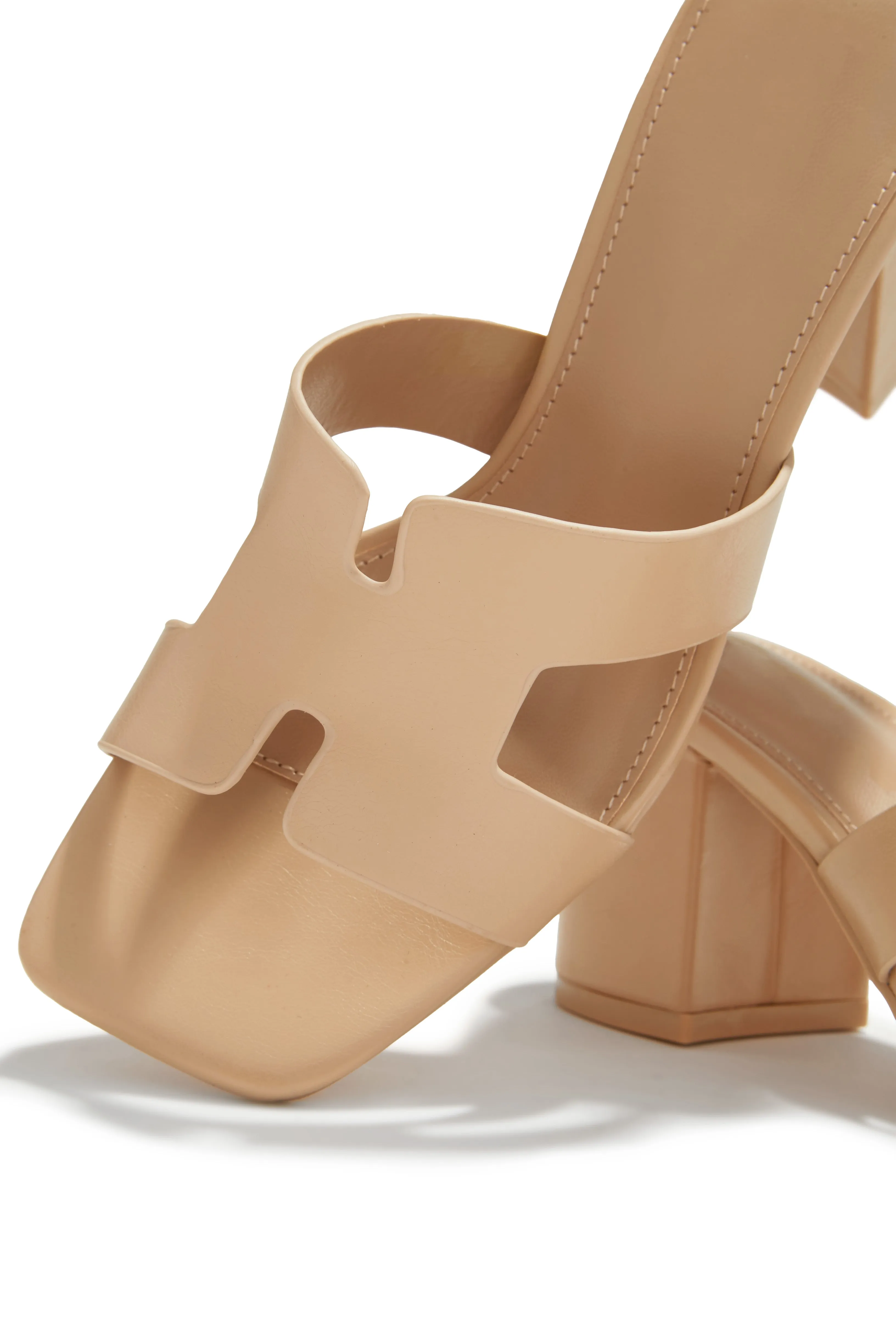 Carina Block Heel Mules - Nude sold by Miss Lola product image thumbnail 3