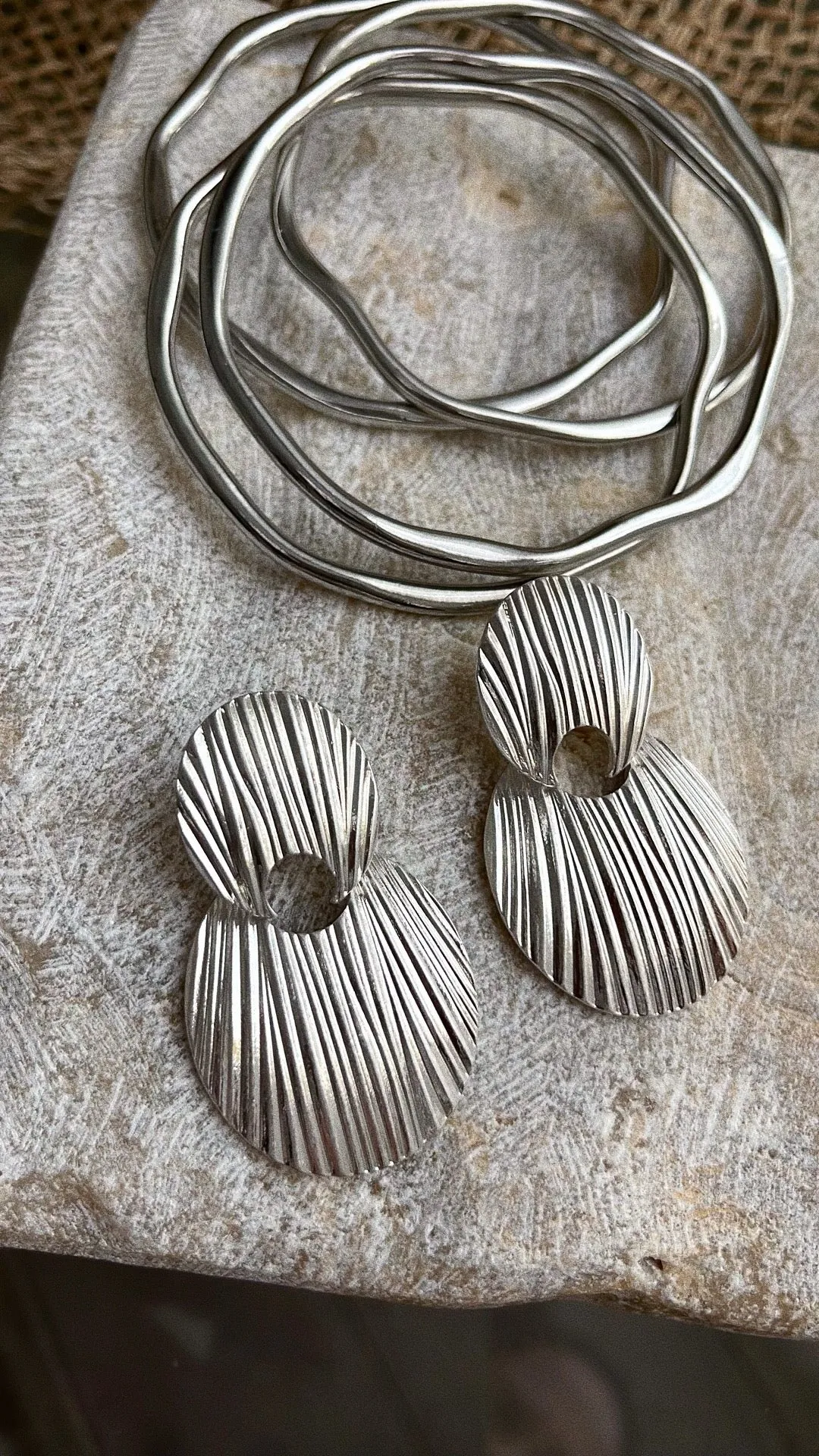 Samera Statement Dangle Earring - Silver sold by Miss Lola