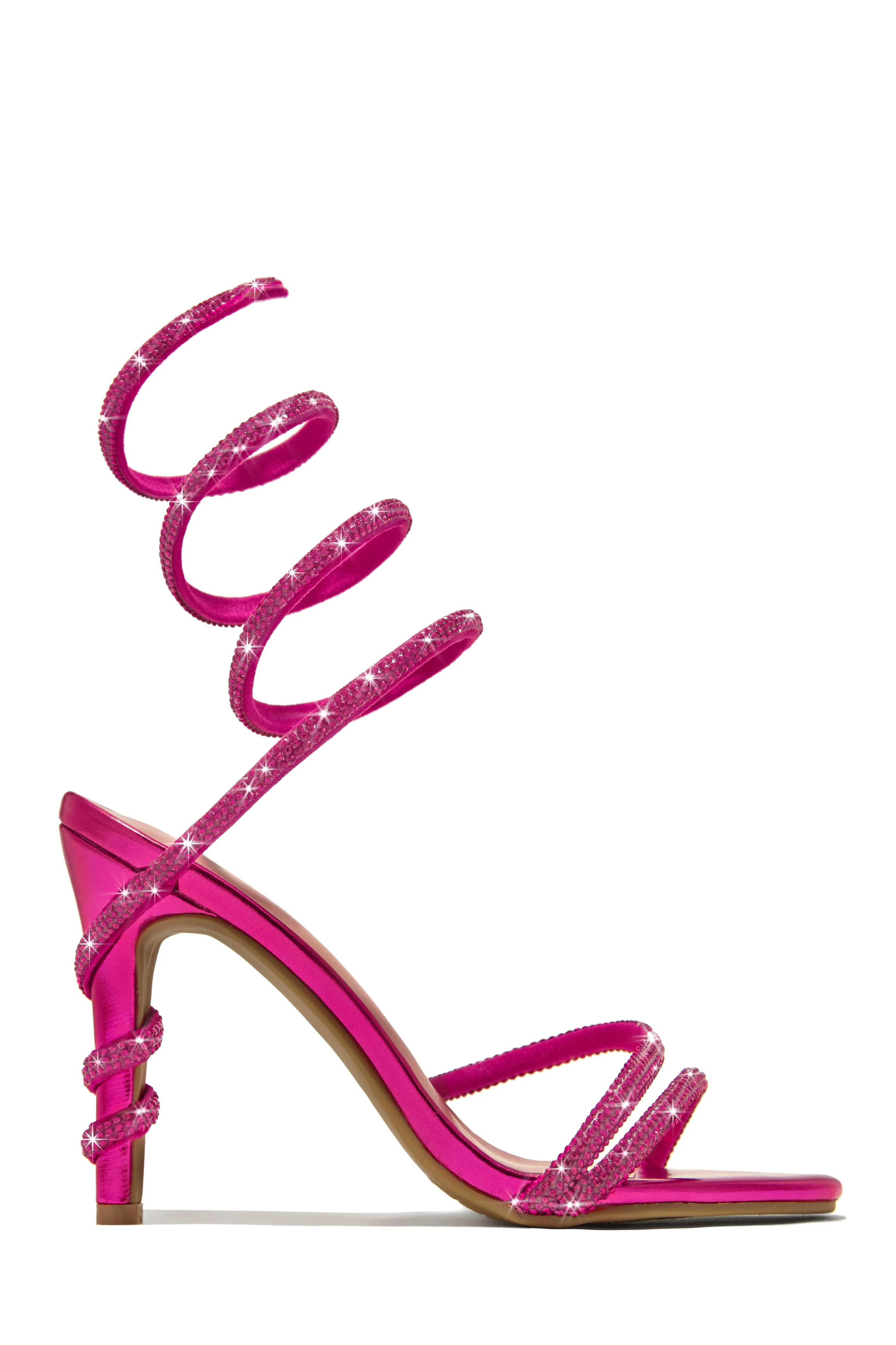 Fantasies Embellished Around The Ankle Coil Heels - Pink sold by Miss Lola product image thumbnail 5