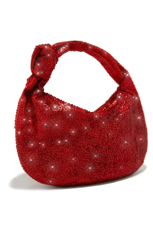 Day & Night Embellished Knot Handbag - Red sold by Miss Lola