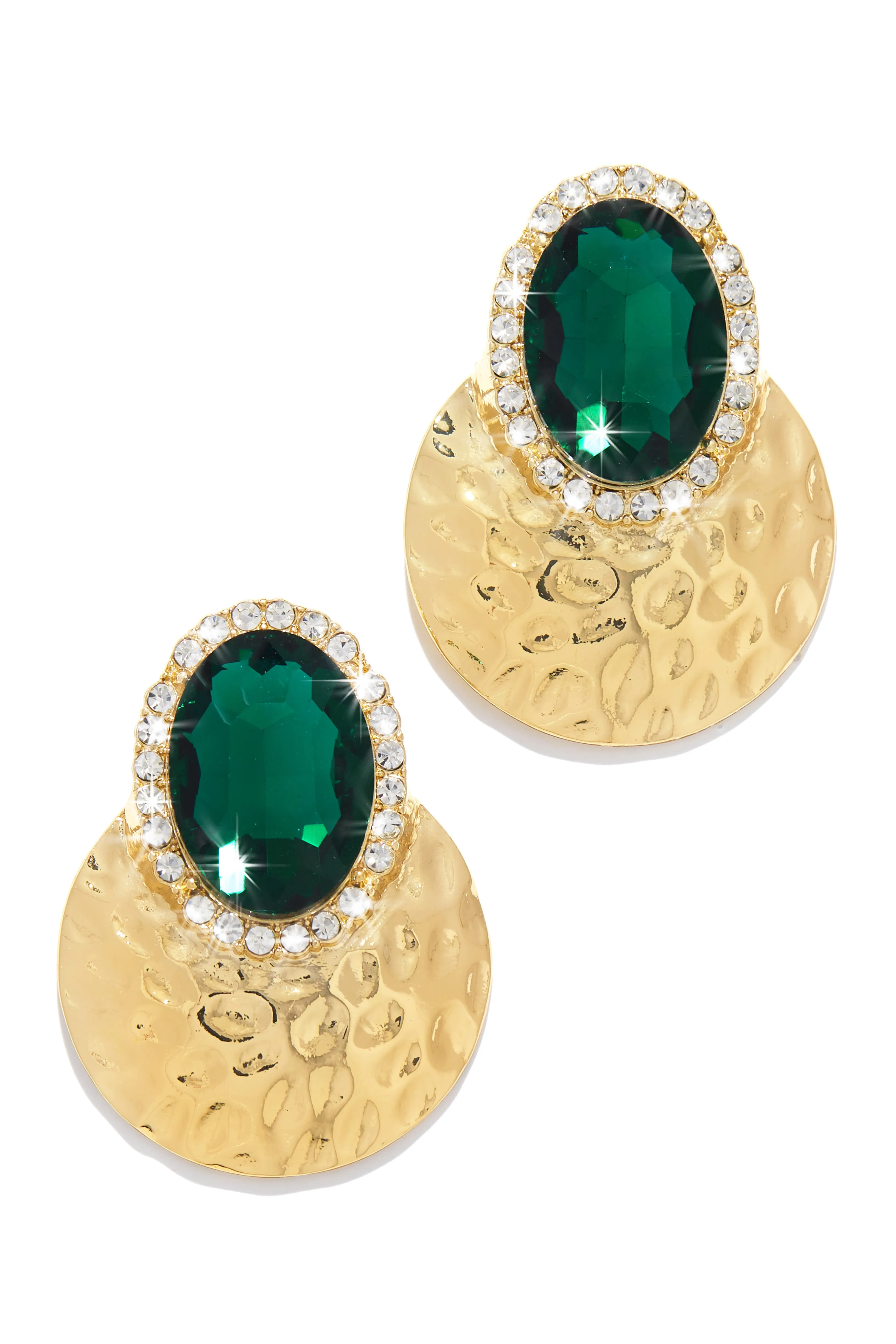 Weekend Gala Stone Embellished Earring - Green sold by Miss Lola product image thumbnail 5