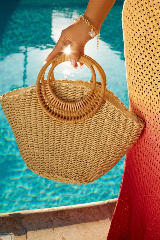 Marysol Woven Handbag - Ivory sold by Miss Lola