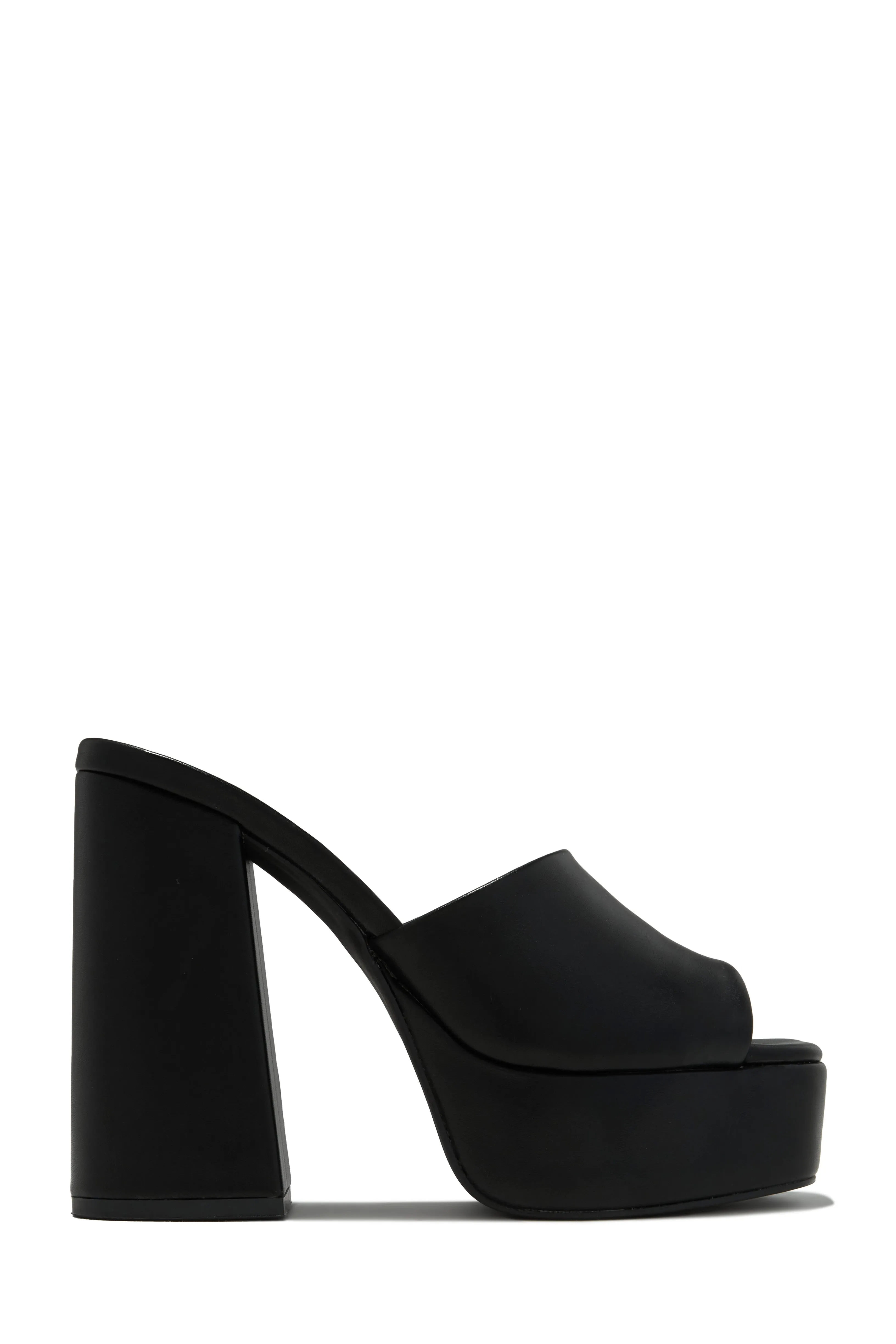 Emily Platform Block Heel Mules - Black sold by Miss Lola product image thumbnail 5