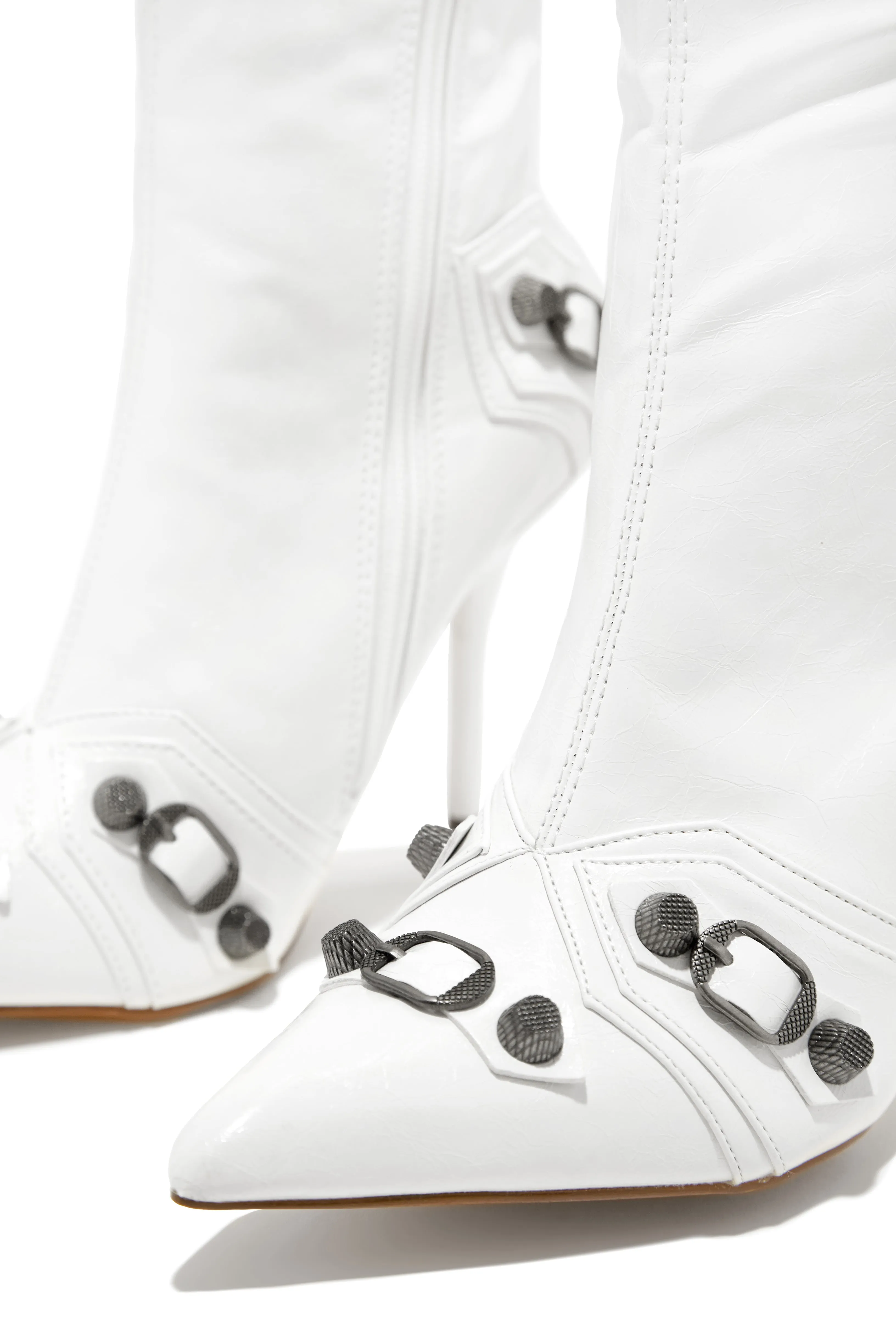 Maddison Over The Knee High Heel Boots - White sold by Miss Lola product image thumbnail 4