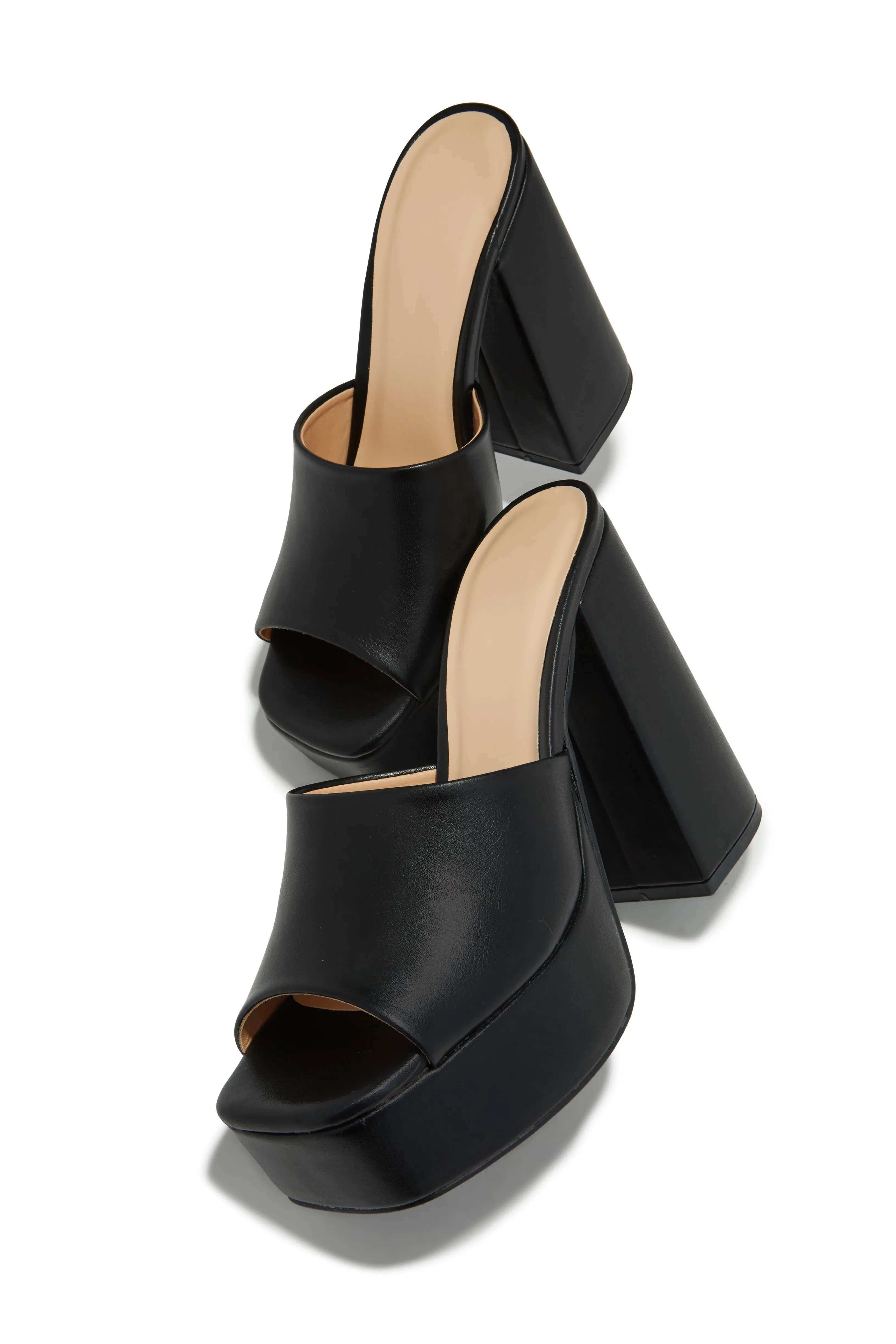 Emily Platform Block Heel Mules - Black sold by Miss Lola product image thumbnail 2
