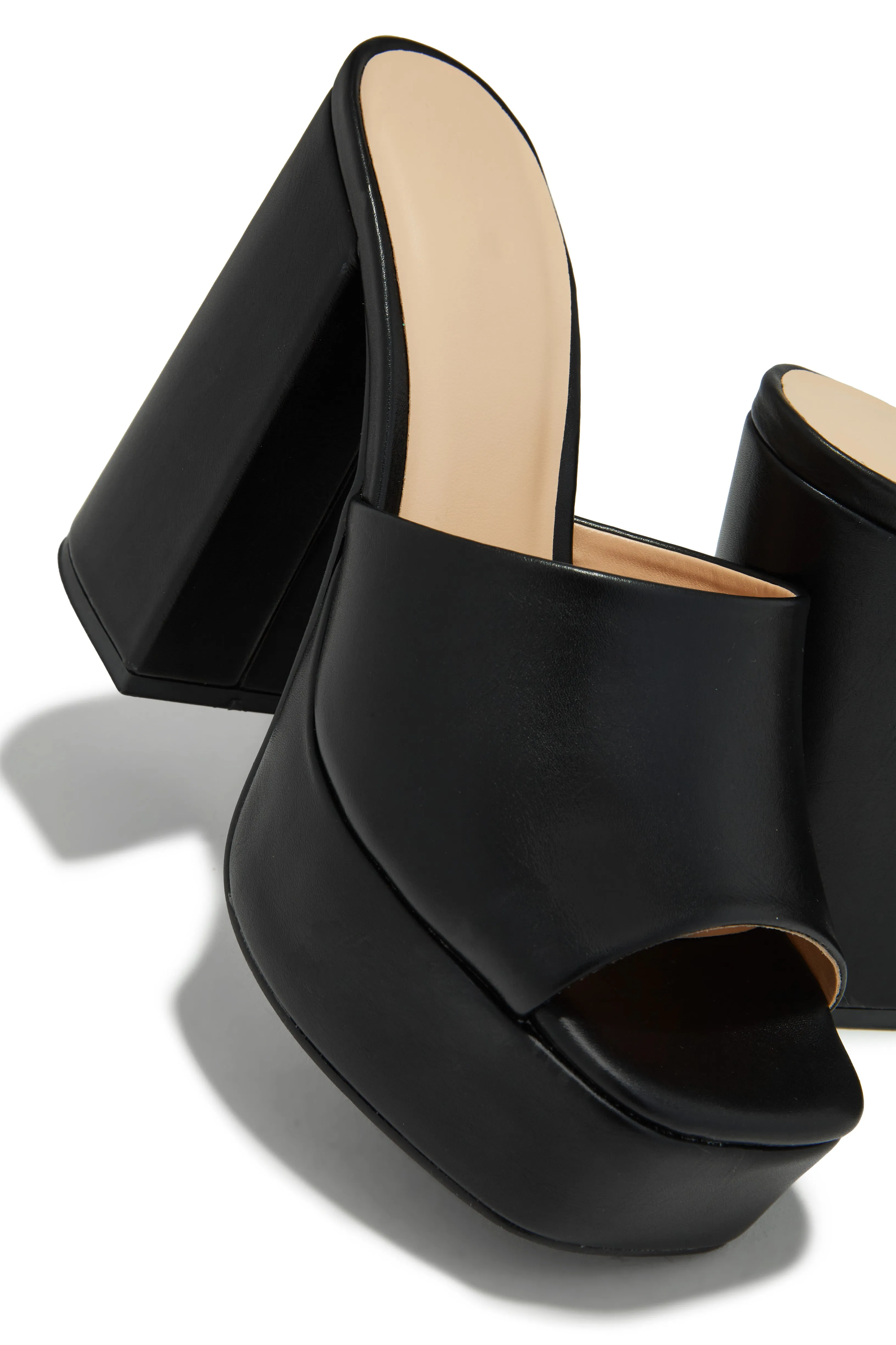Emily Platform Block Heel Mules - Black sold by Miss Lola product image thumbnail 3