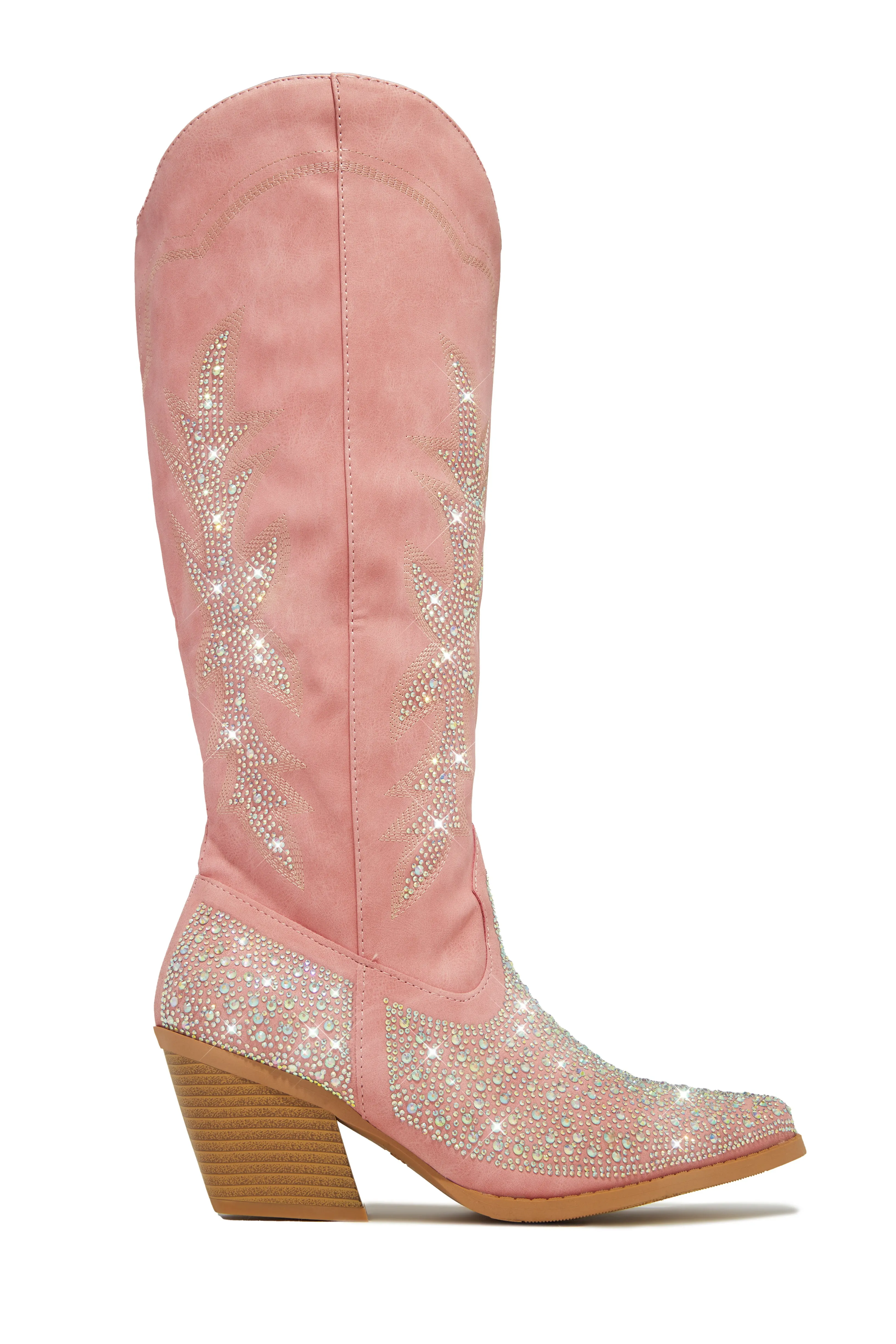 Frankie Embellished Cowgirl Boots - Pink sold by Miss Lola product image thumbnail 2
